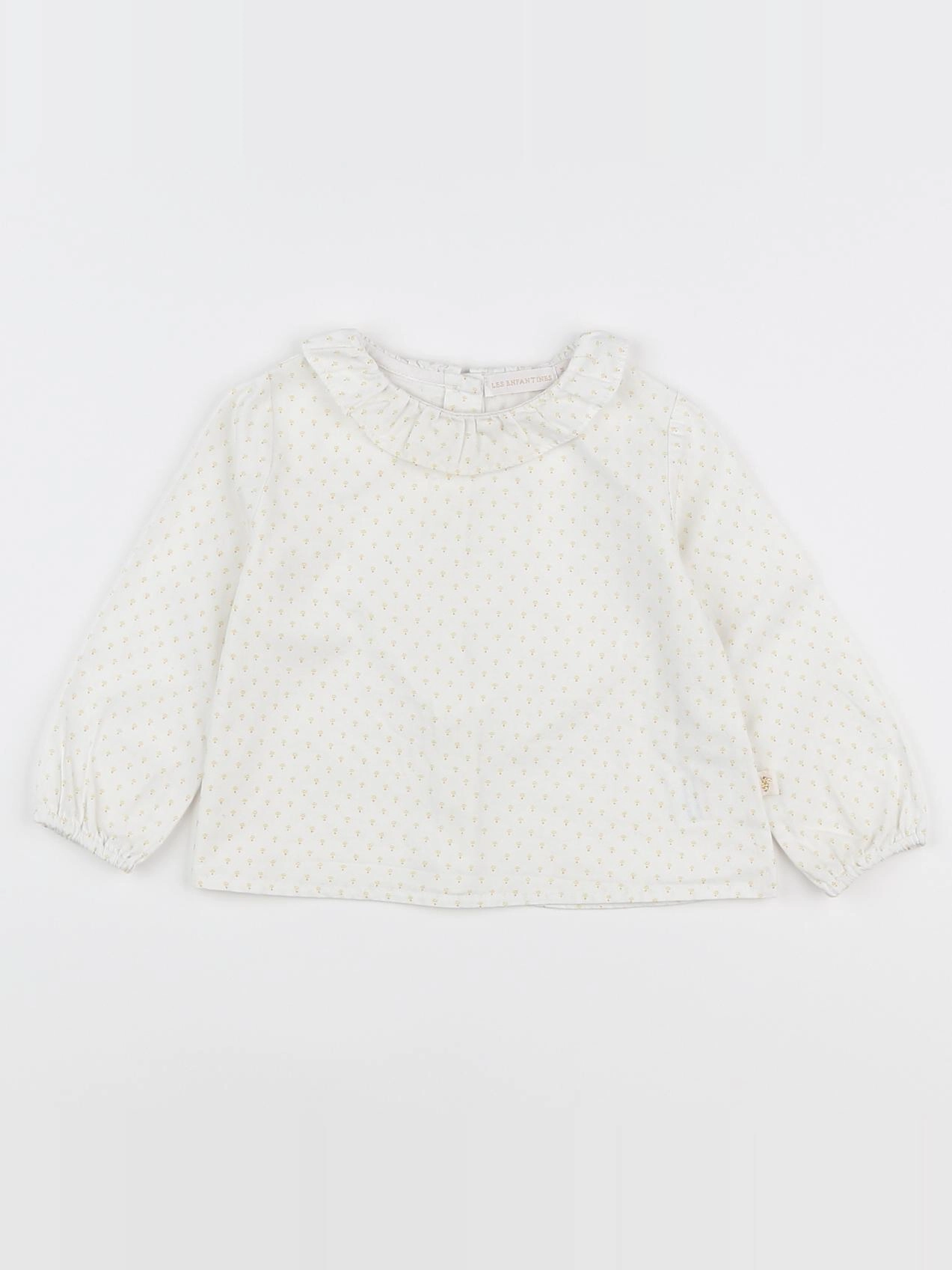 Les Enfantines - blouse blanc, jaune - 12 mois