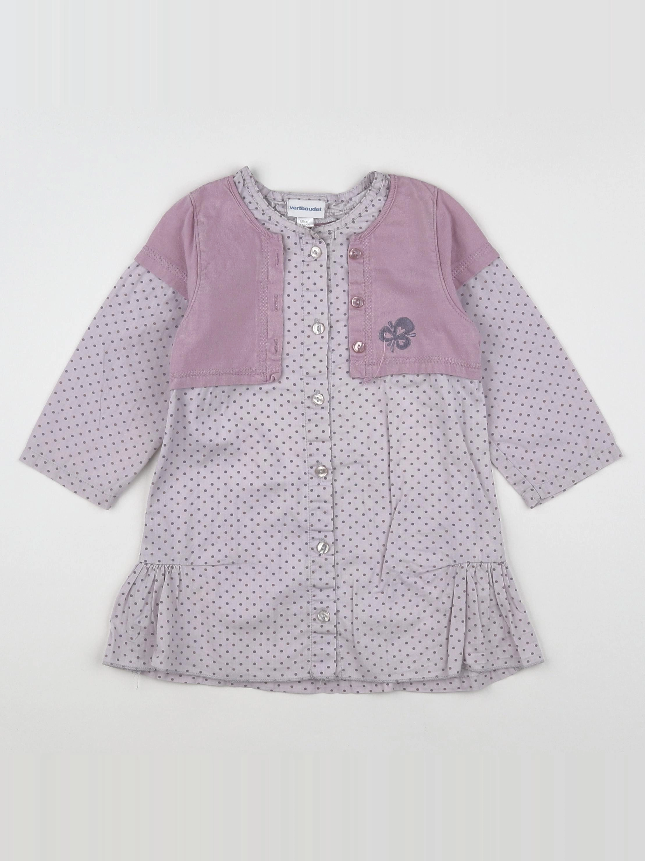 Vertbaudet - robe violet - 2 ans