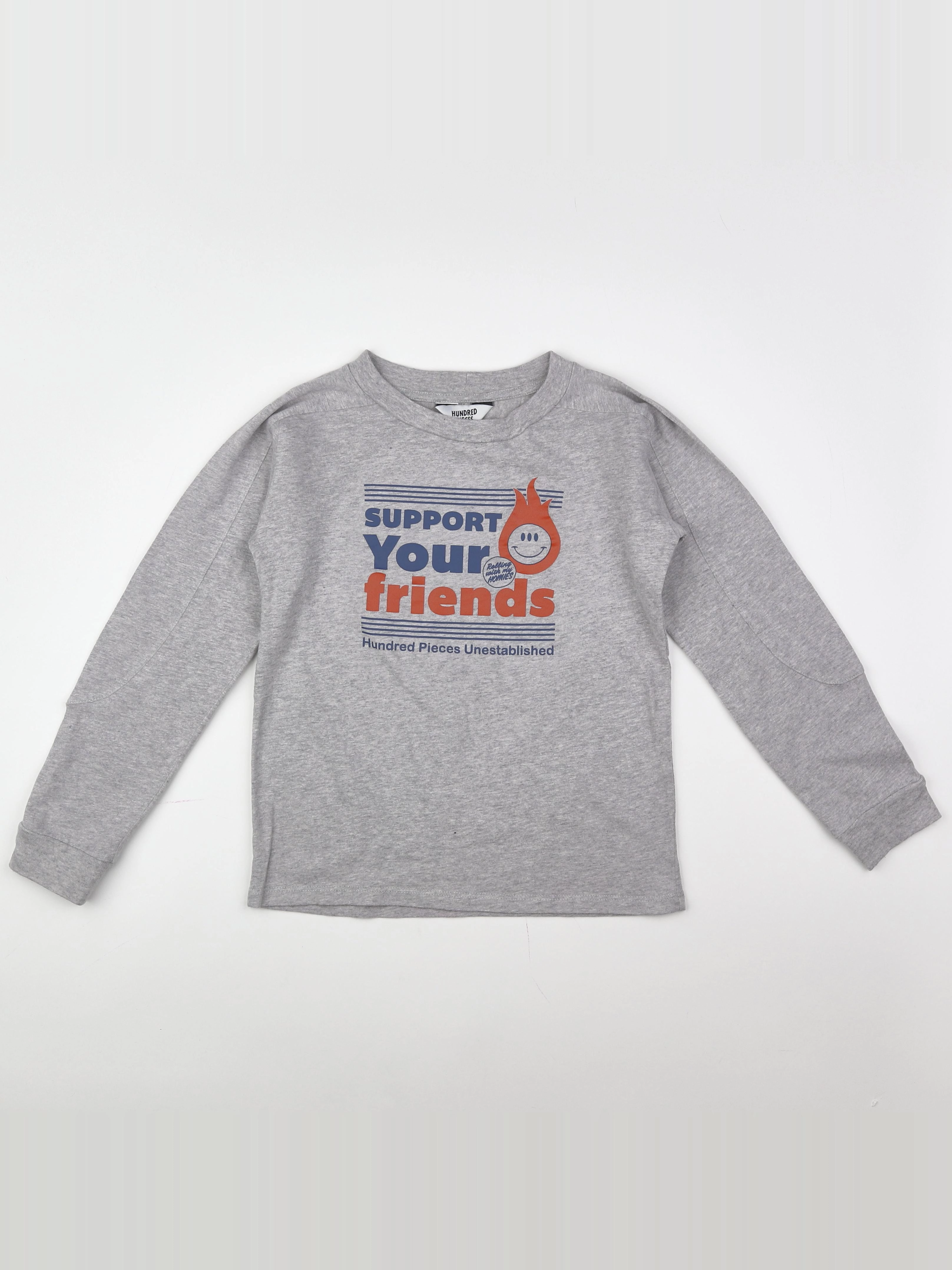 Hundred Pieces - tee-shirt gris - 8 ans