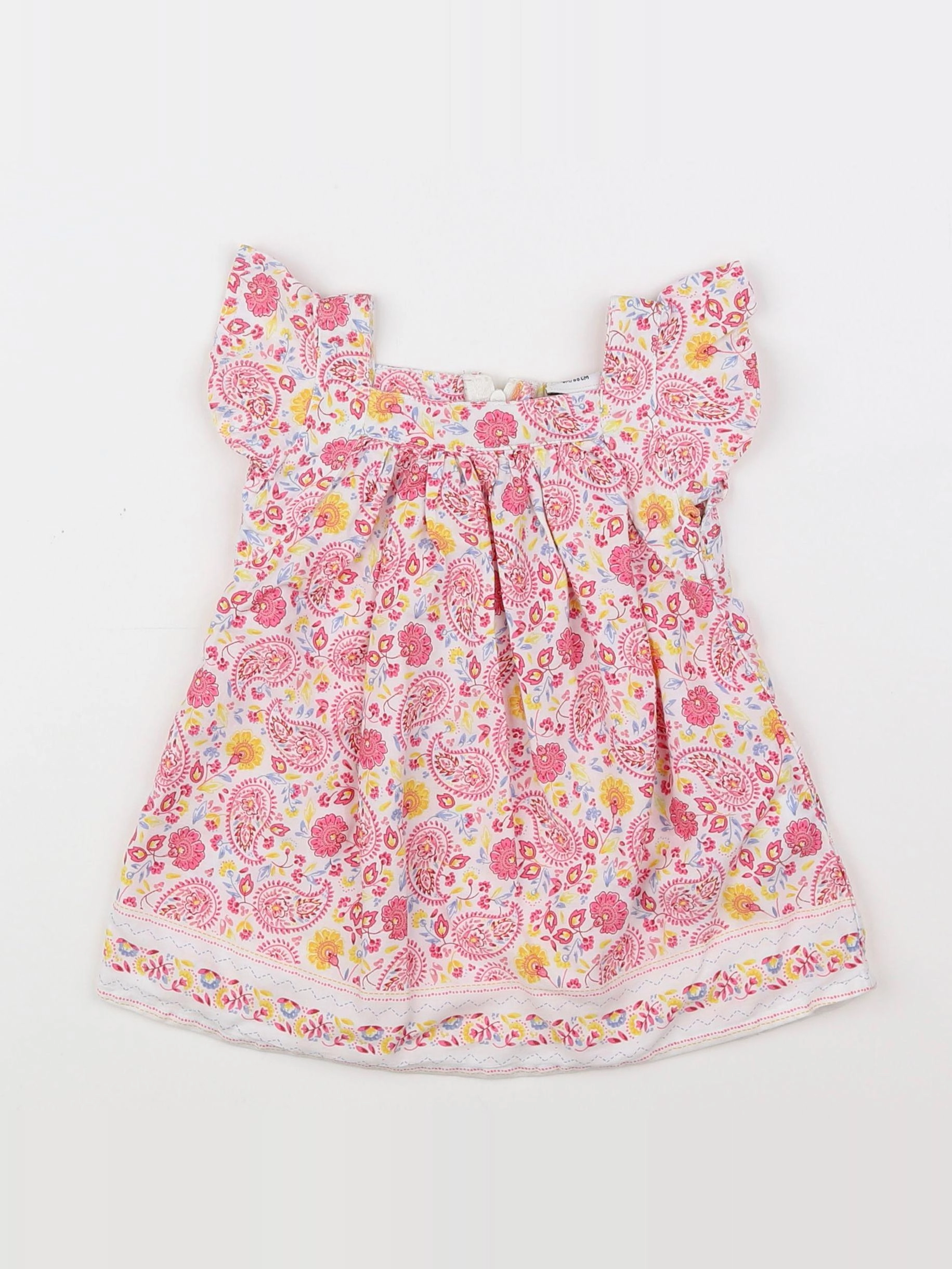Tape à l'oeil - robe blanc, rose - 6 mois