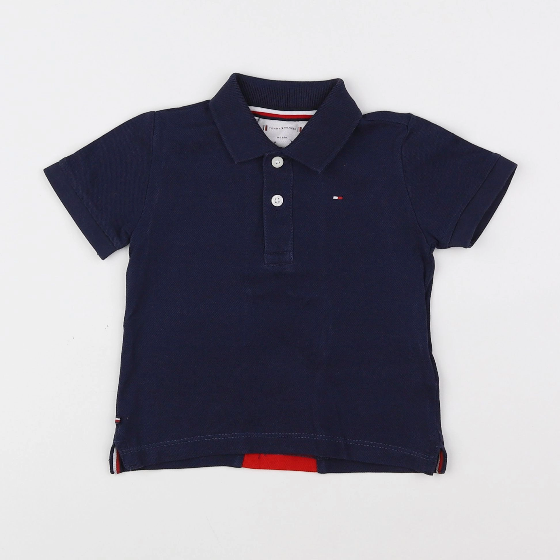 Tommy Hilfiger - polo imprimé au dos bleu - 9 mois