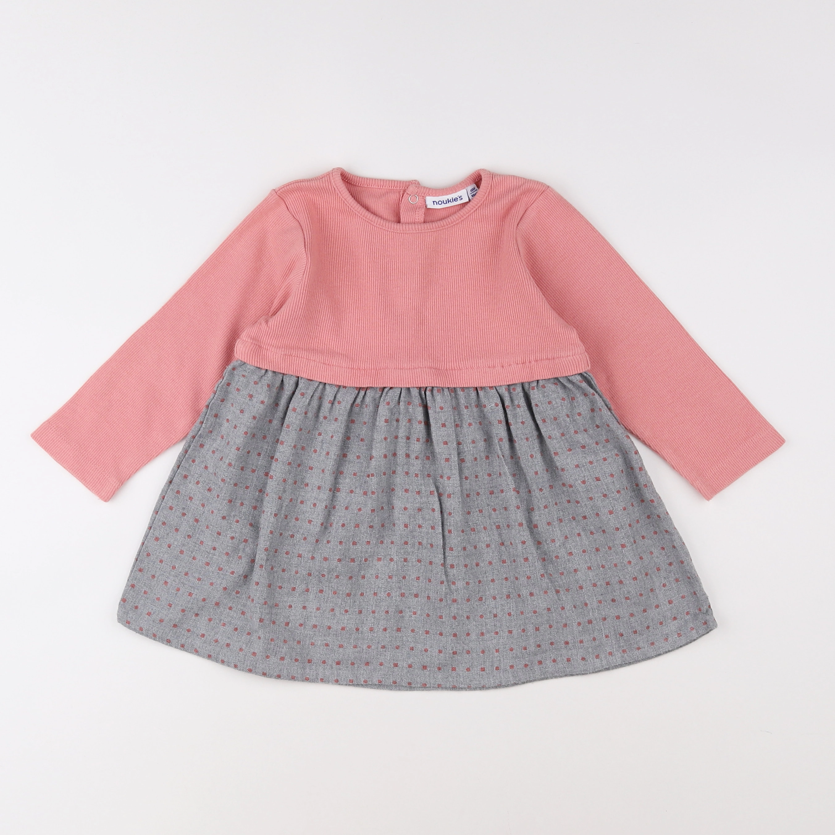 Noukie's - robe gris, rose - 18 mois