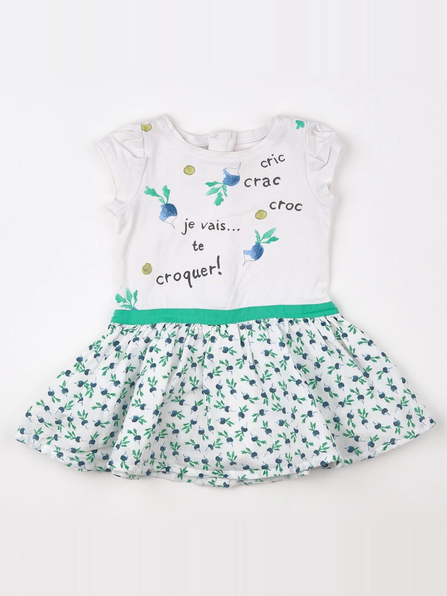 Catimini - robe bleu, vert - 9 mois