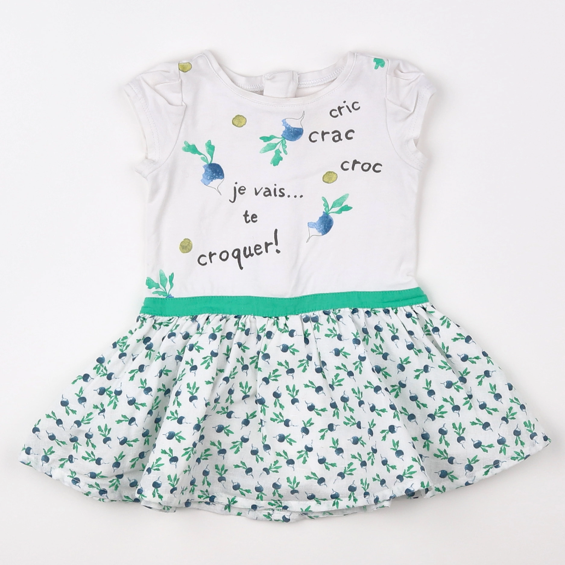 Catimini - robe bleu, vert - 9 mois