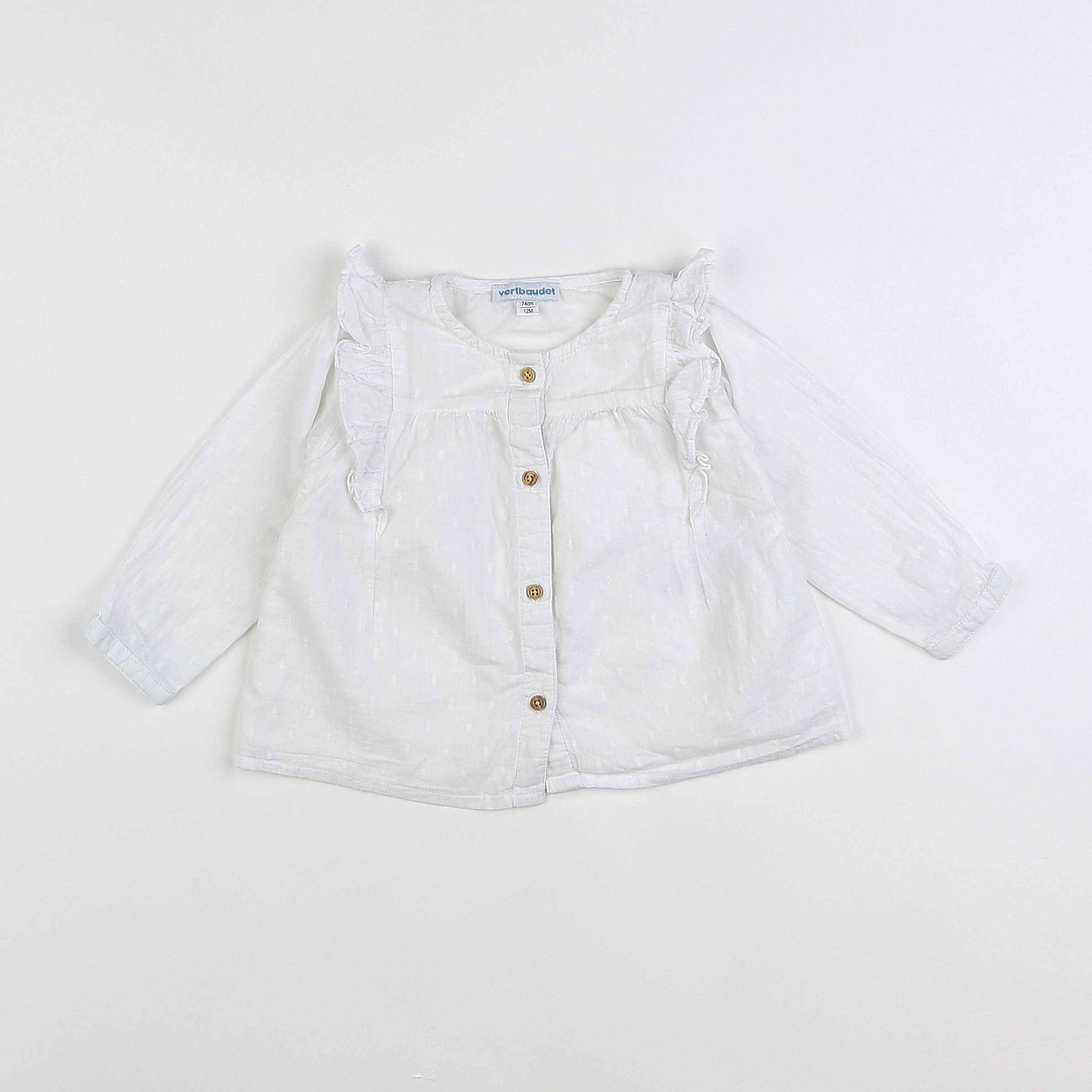 Vertbaudet - blouse blanc - 12 mois