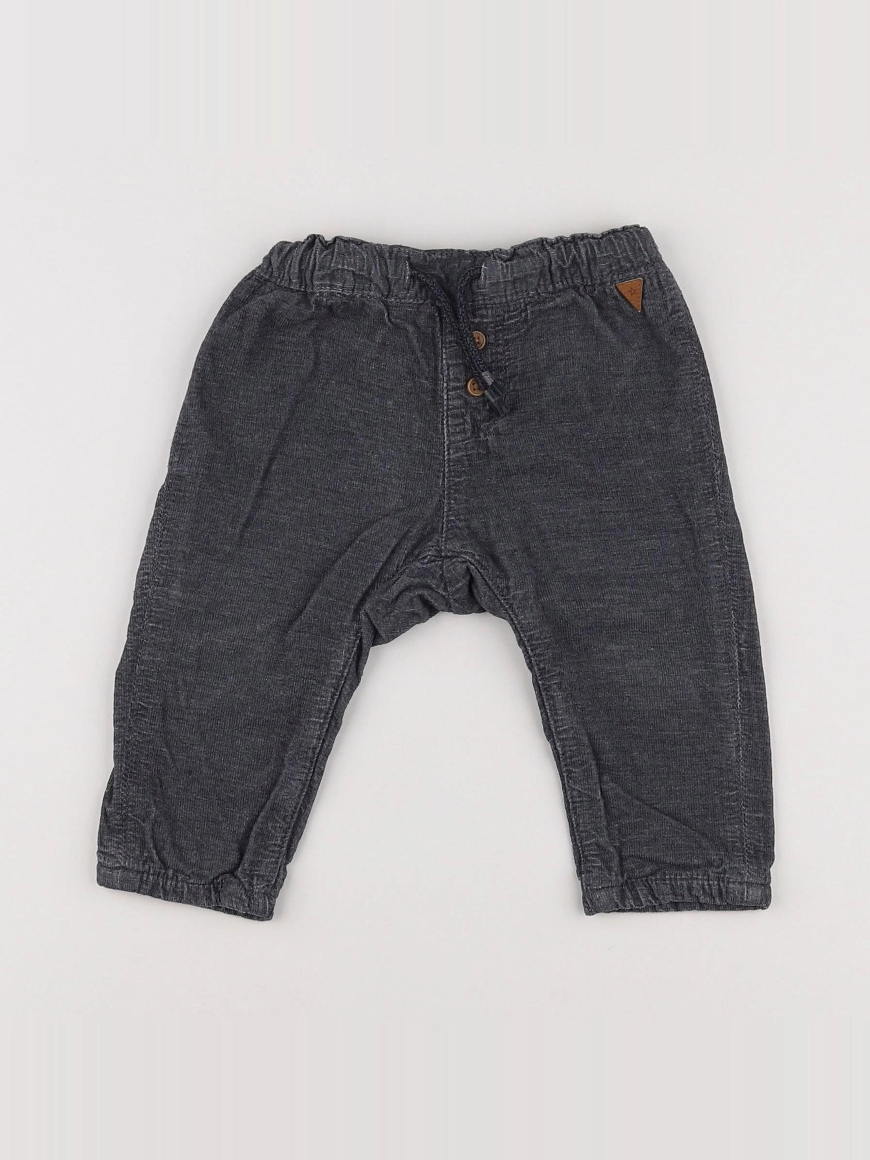 H&M - sarouel gris - 6/9 mois