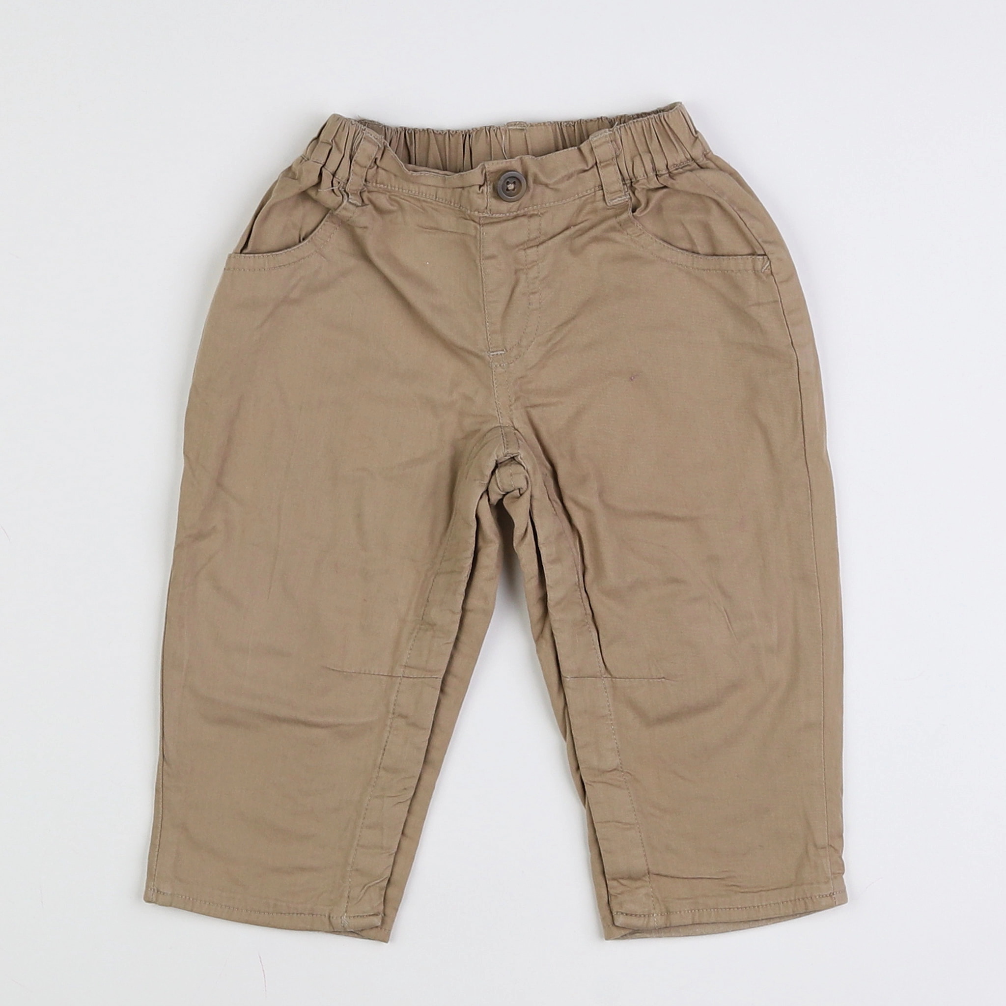 Vertbaudet - pantalon beige - 12 mois