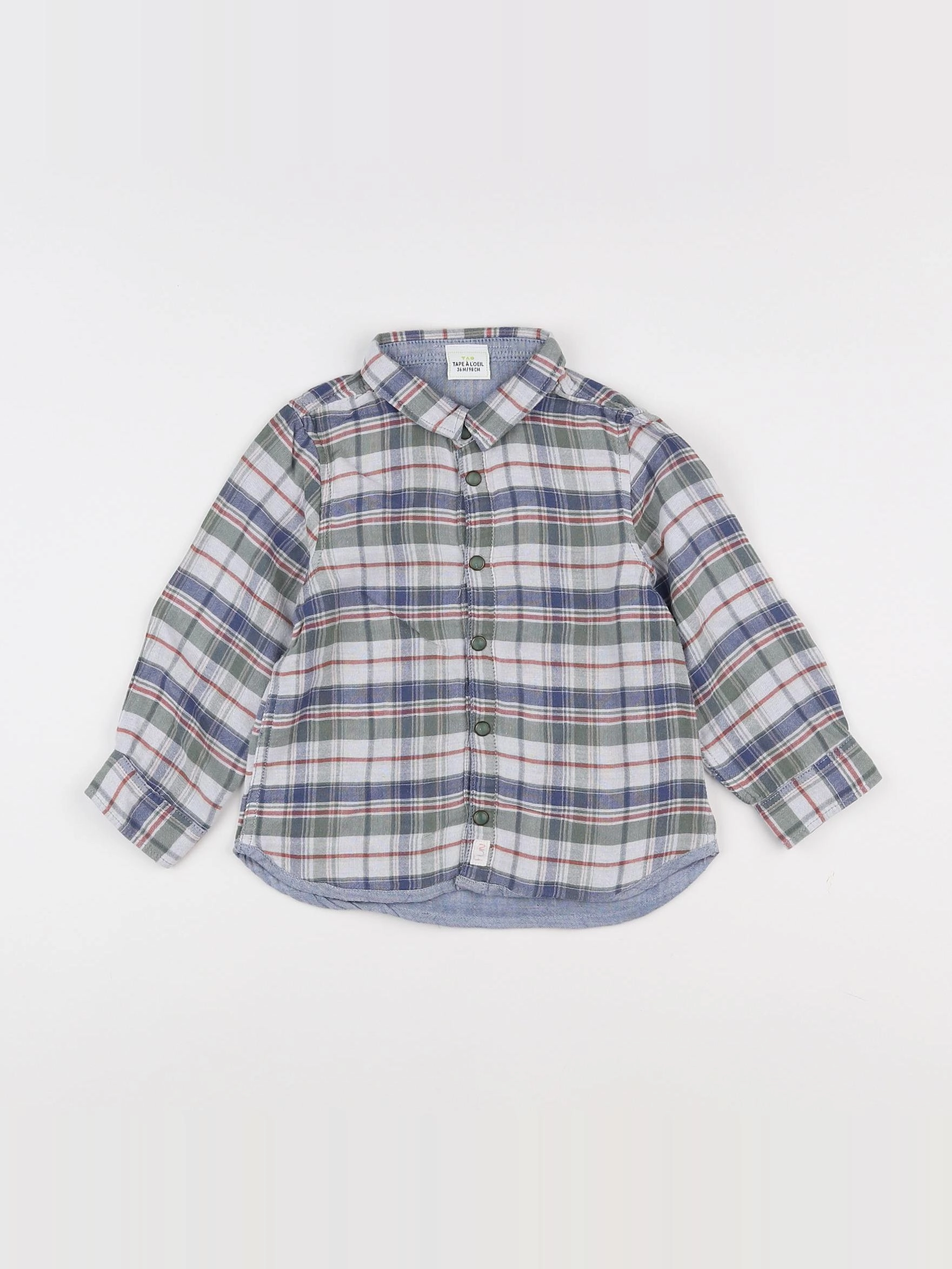 Tape à l'oeil - chemise bleu, vert - 3 ans