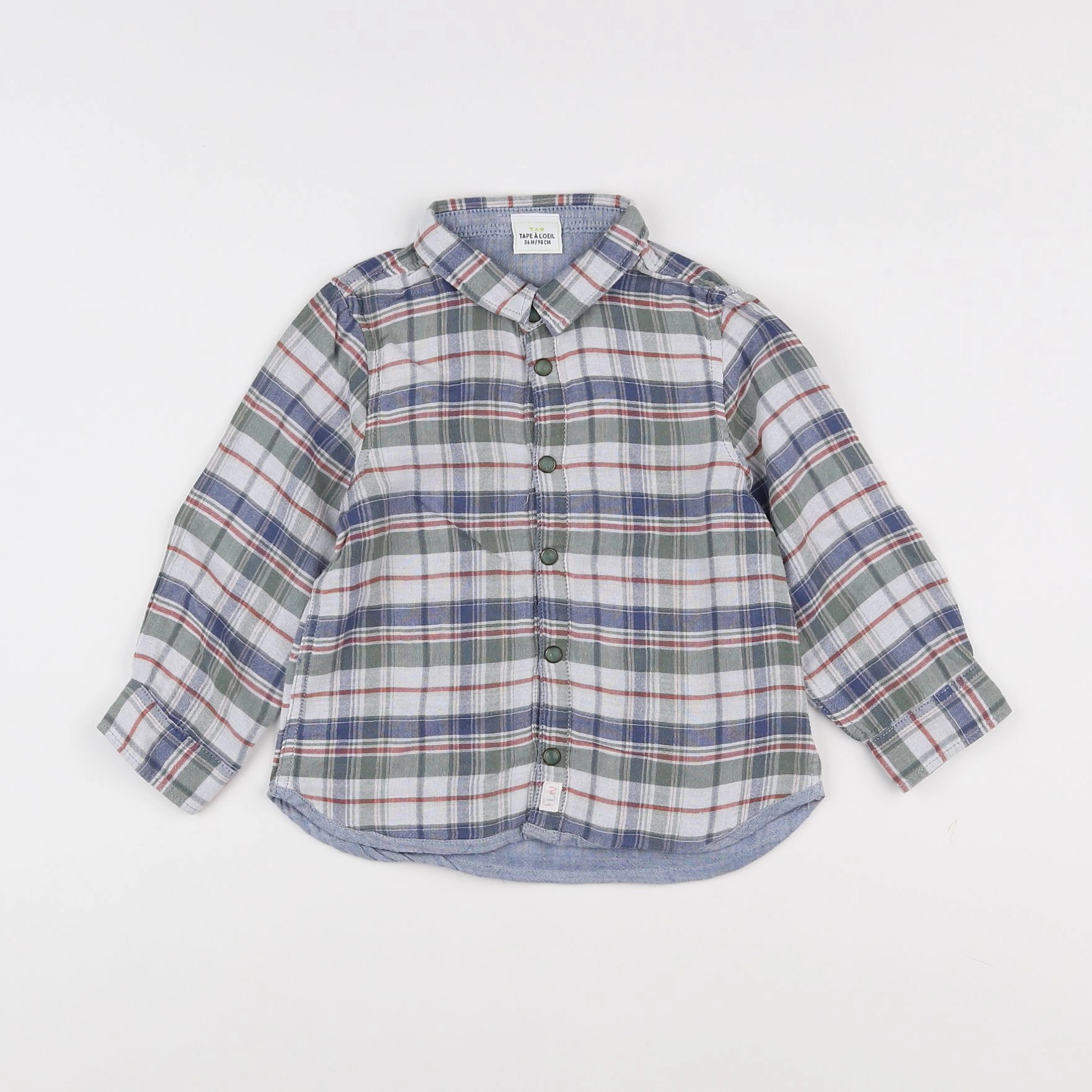 Tape à l'oeil - chemise bleu, vert - 3 ans