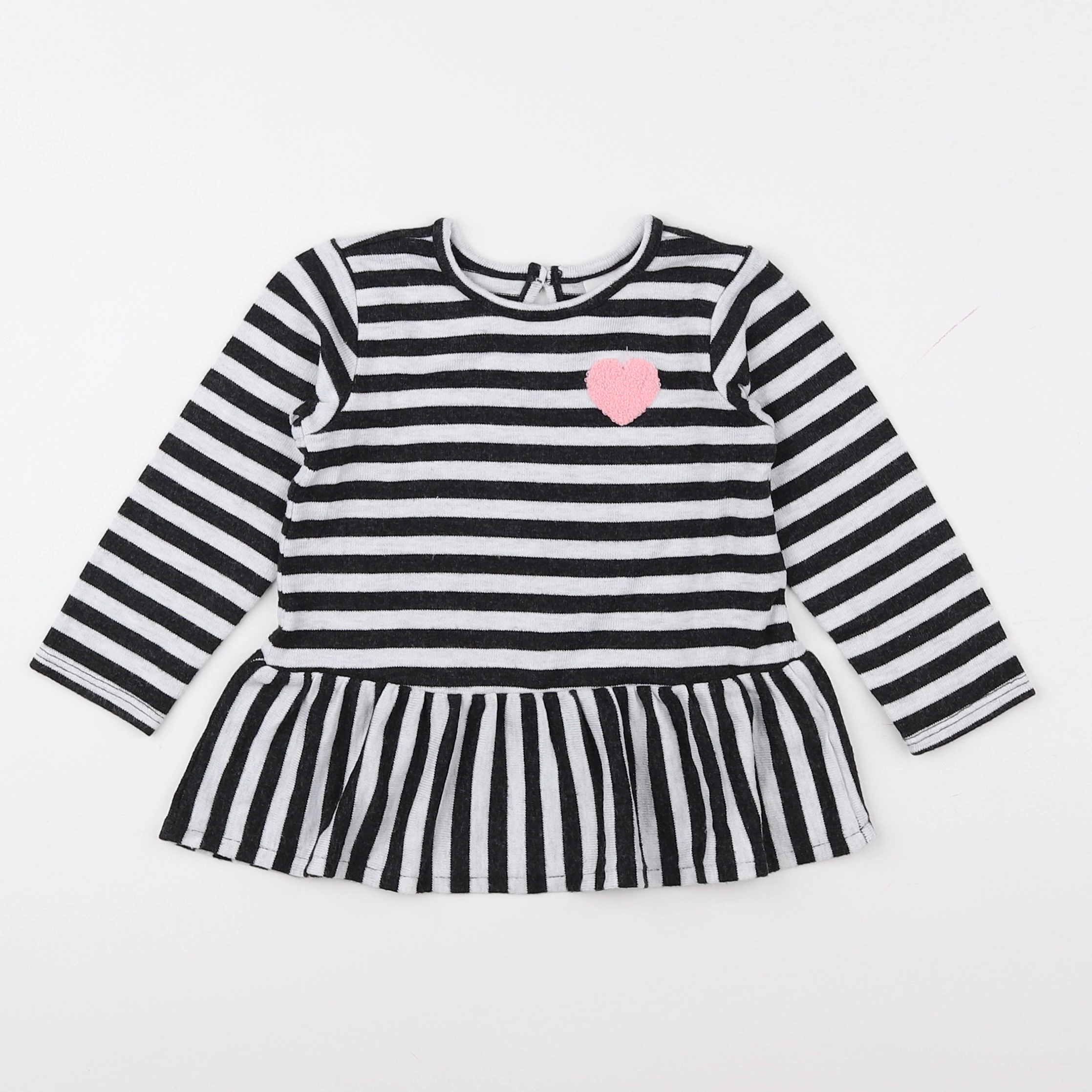 H&M - tee-shirt blanc, noir - 12 mois