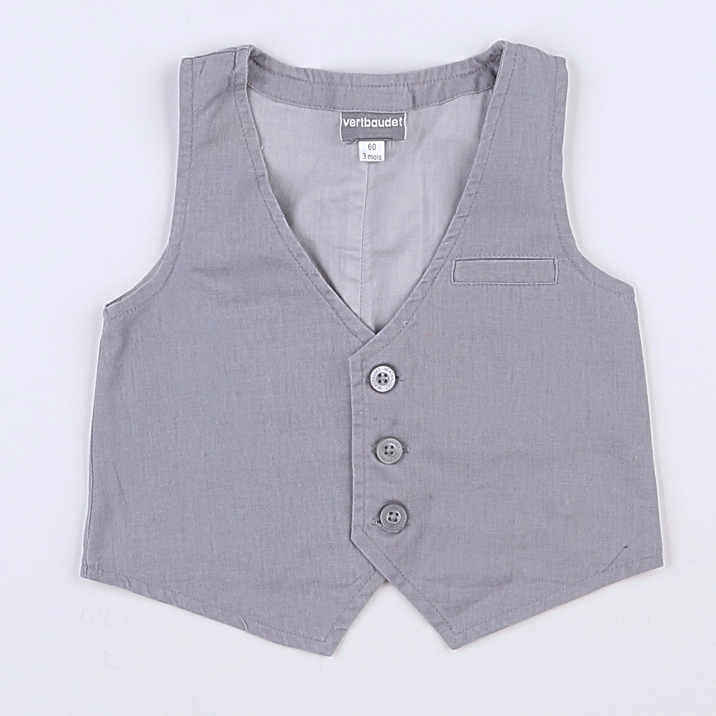 Vertbaudet - gilet gris - 3 mois