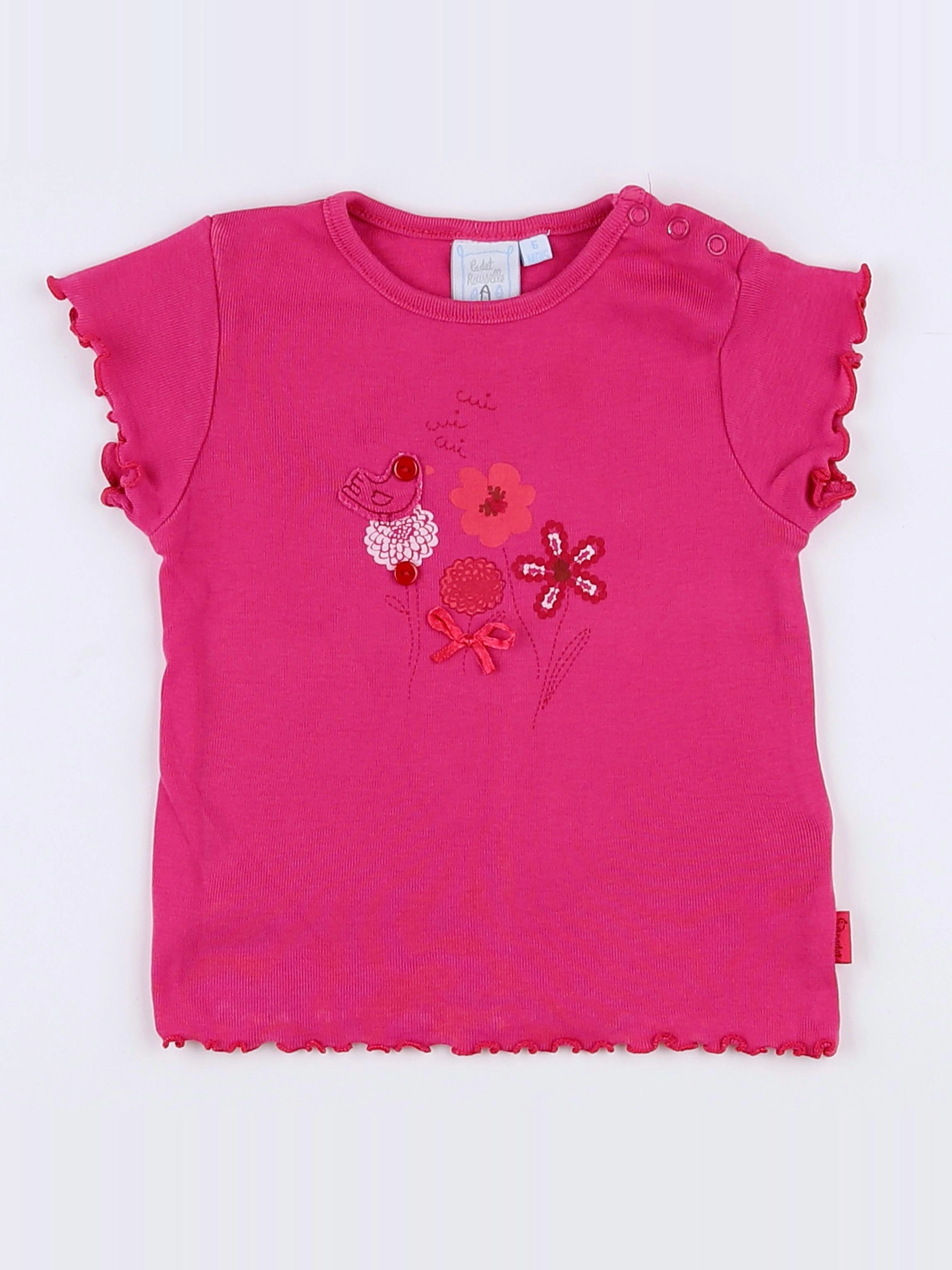 Cadet Rousselle - tee-shirt rose - 6 mois