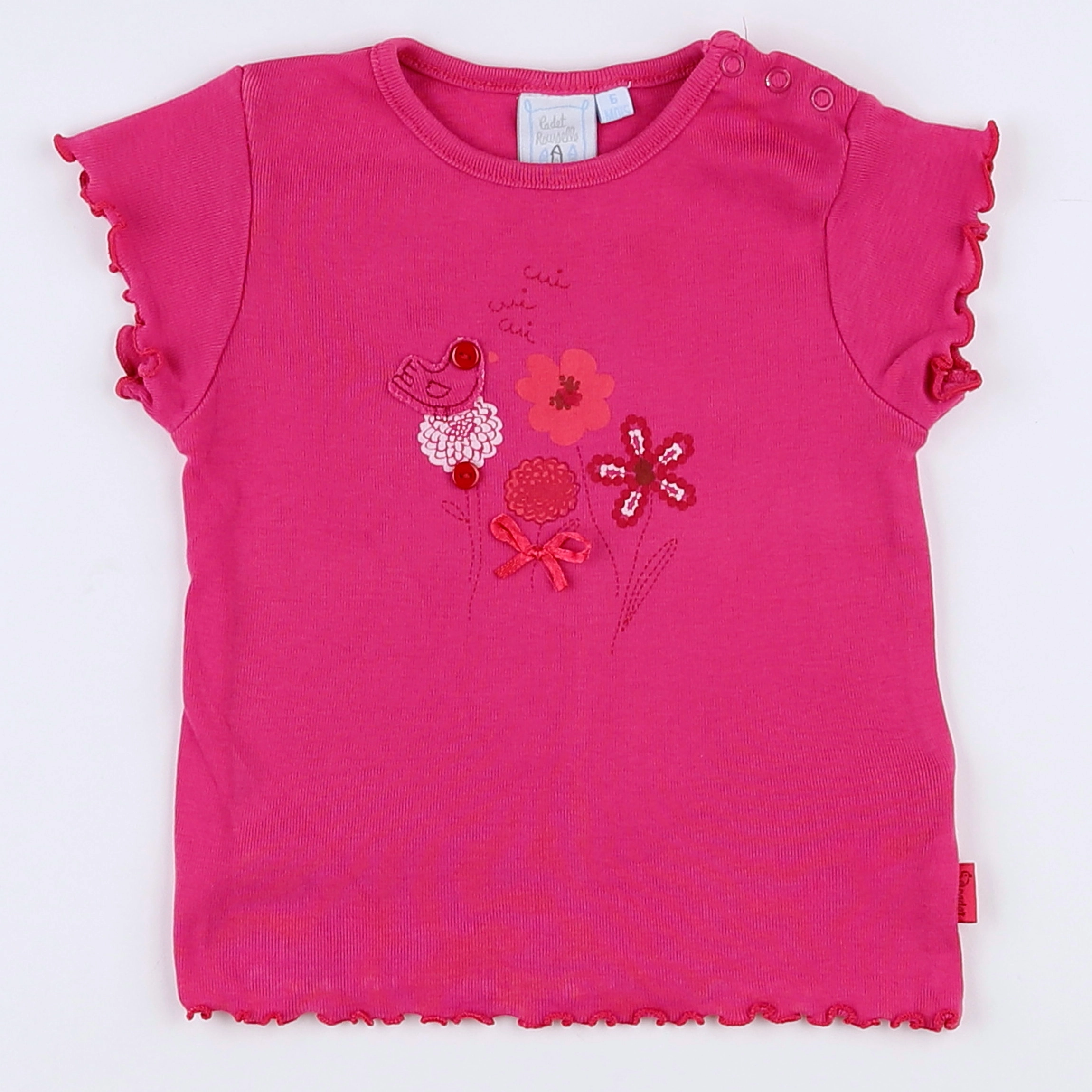 Cadet Rousselle - tee-shirt rose - 6 mois