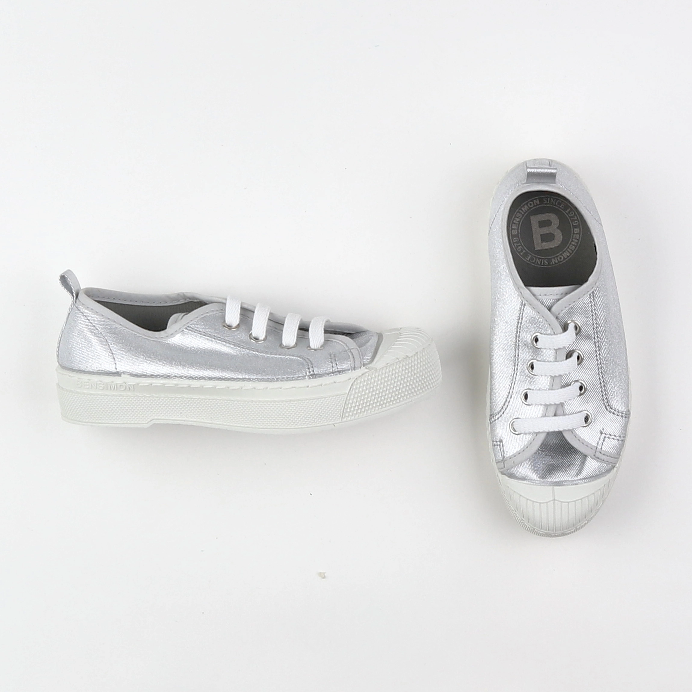 Bensimon - tennis à lacets argent (neuf) - pointure 34