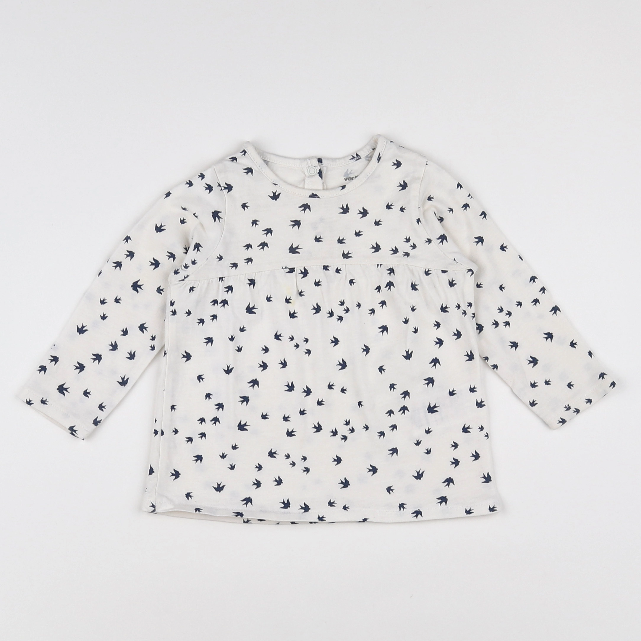 Vertbaudet - tee-shirt blanc, noir - 12 mois