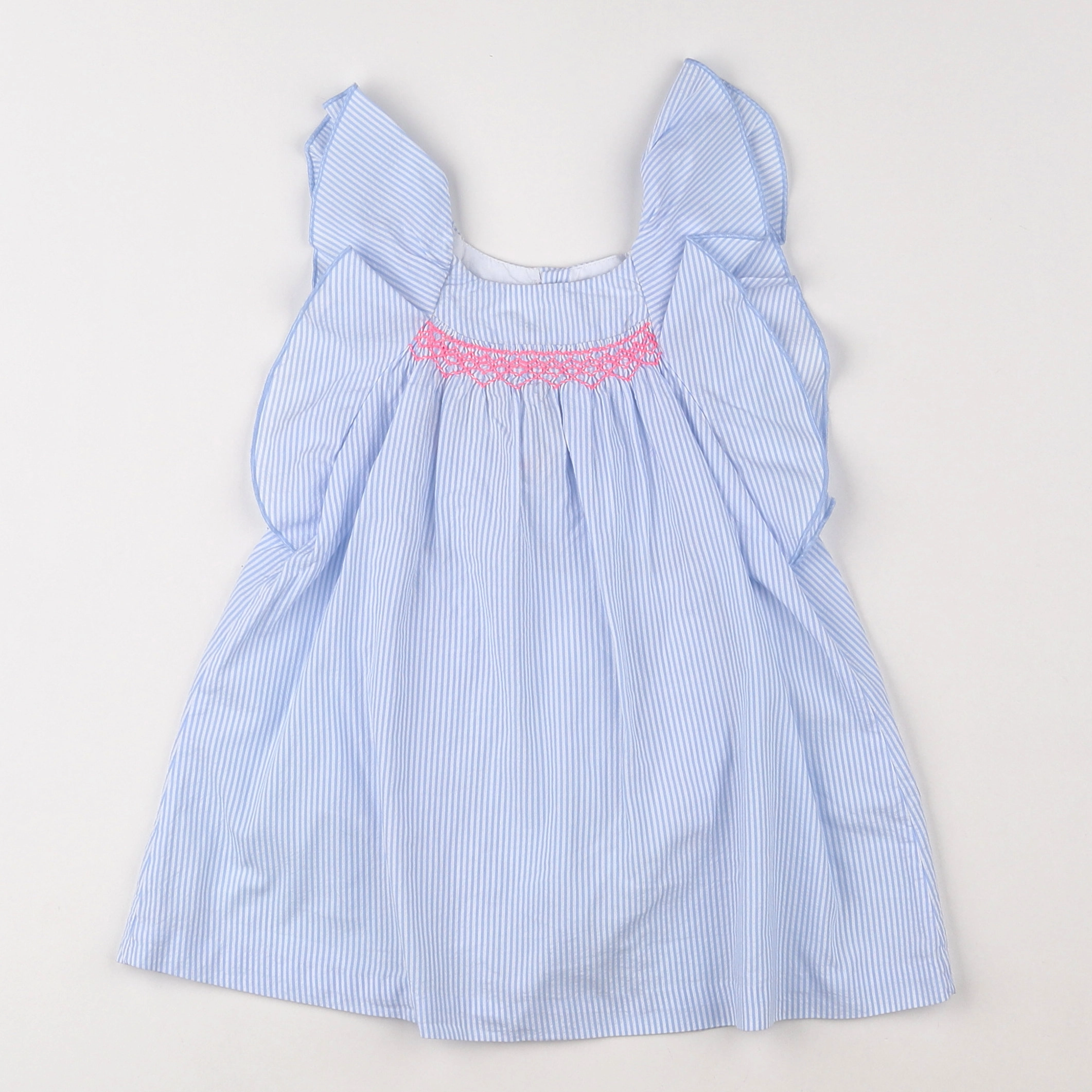 Jacadi - robe blanc, bleu - 12 mois