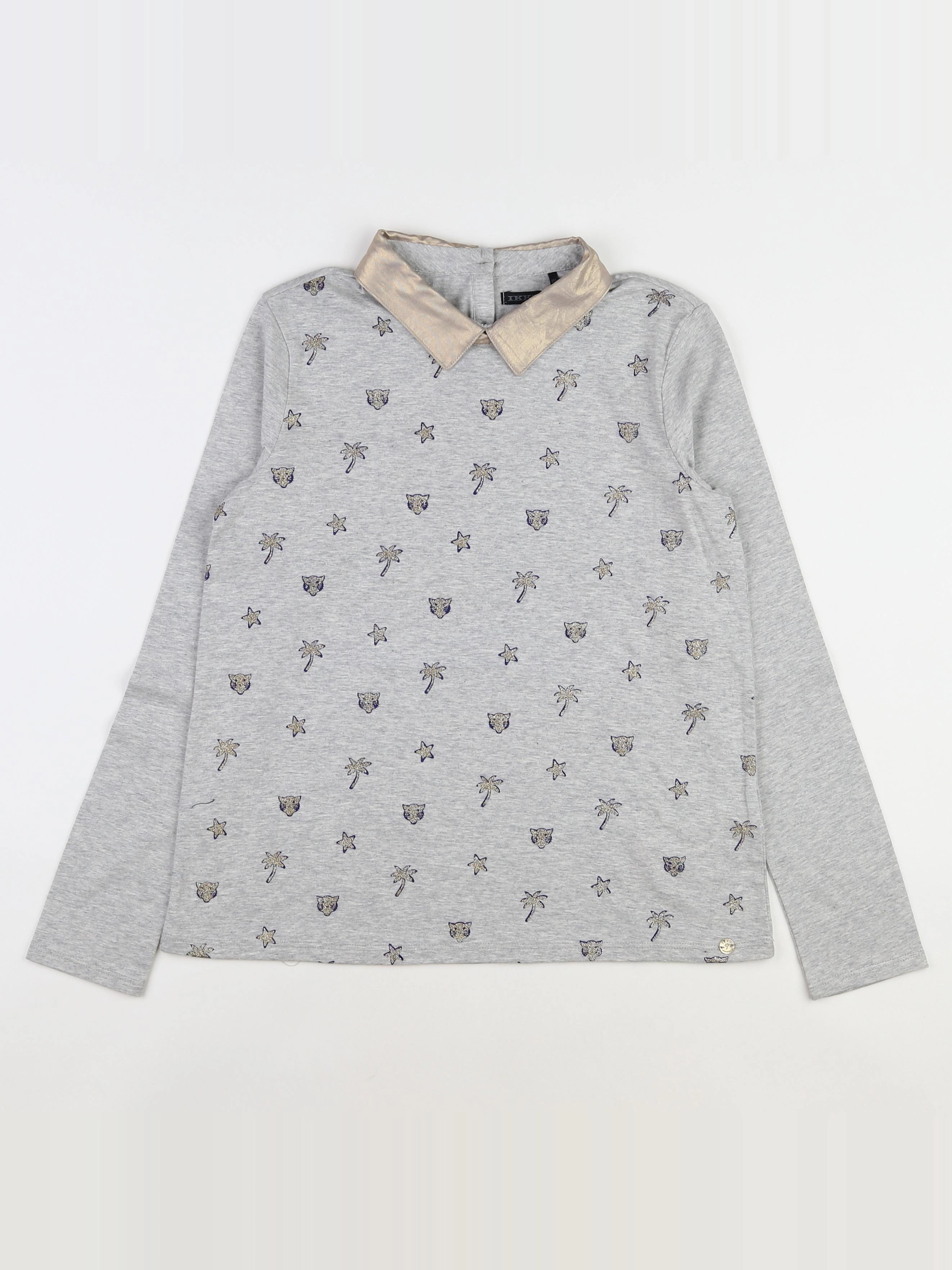 IKKS - tee-shirt gris, or (neuf) - 12 ans