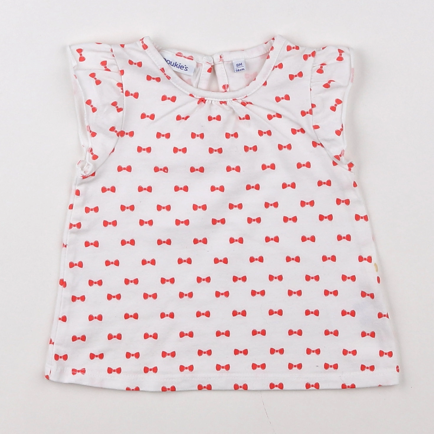 Noukie's - tee-shirt blanc, rouge - 9 mois