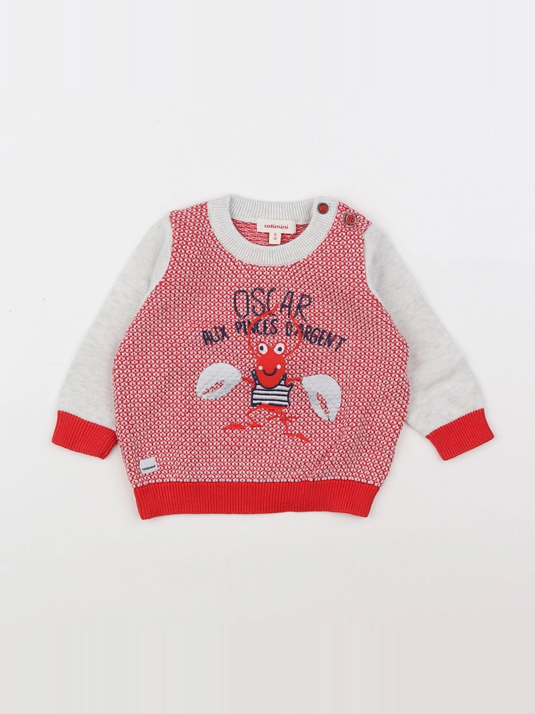 Catimini - pull rouge - 6 mois