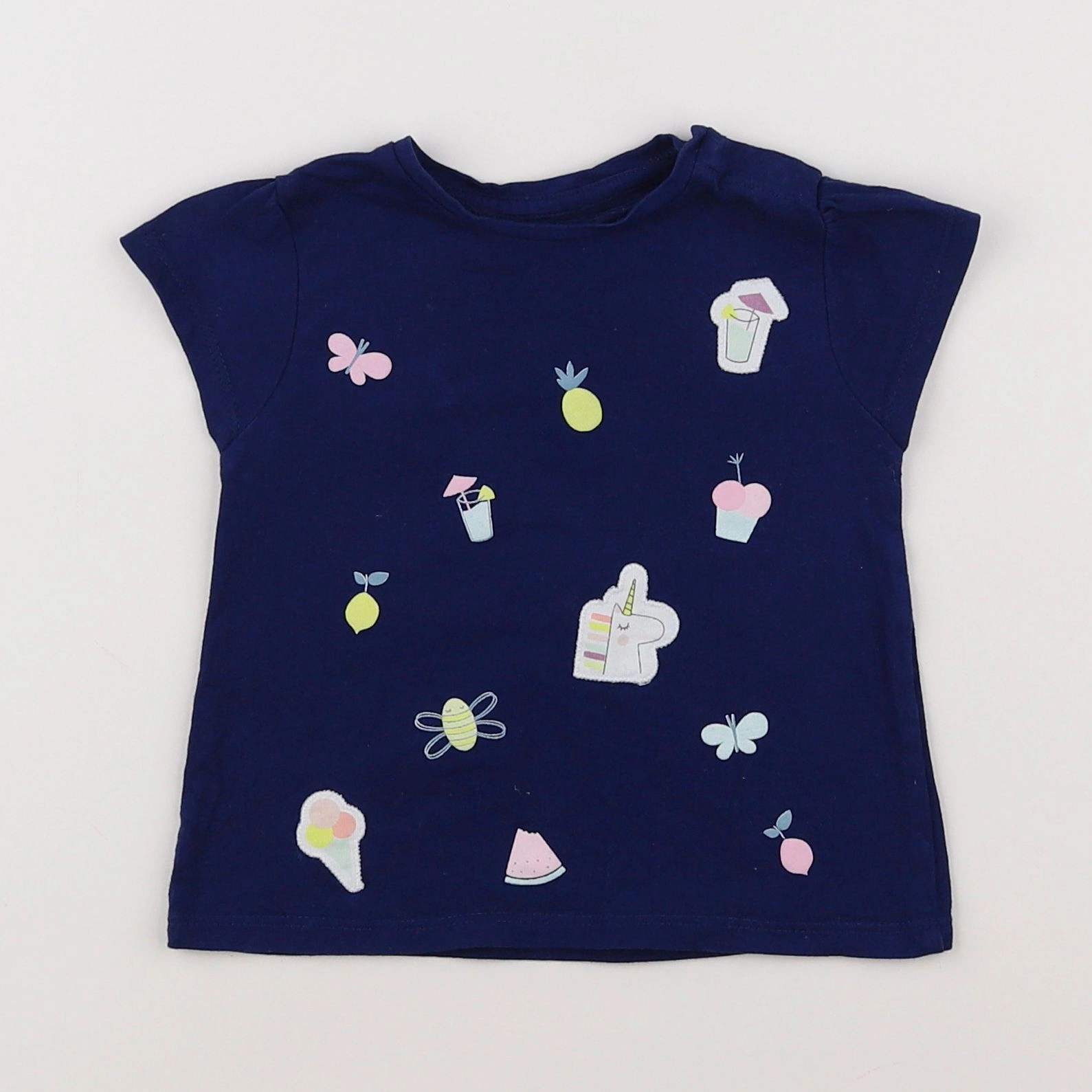 Vertbaudet - tee-shirt bleu - 9 mois