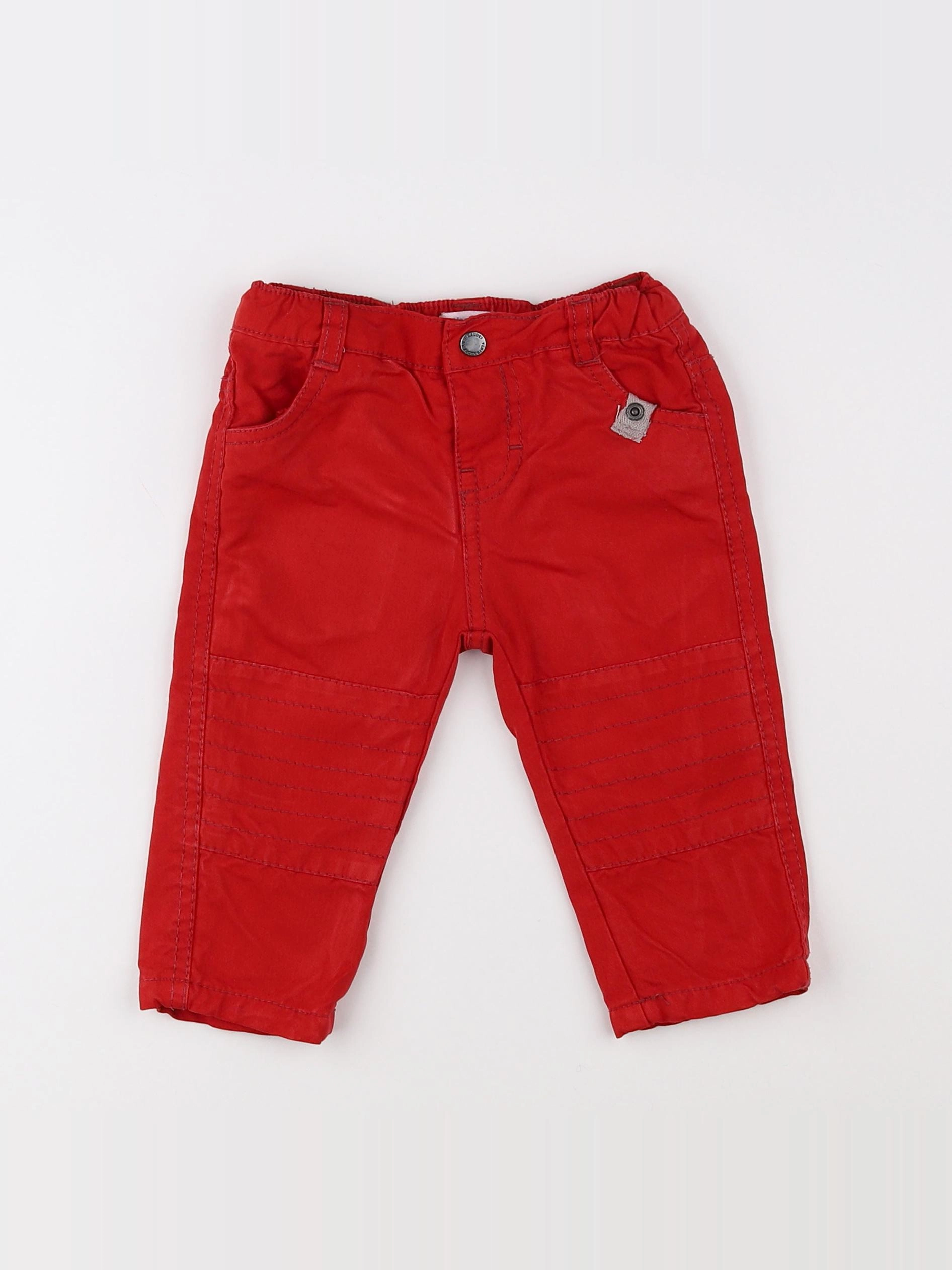 Vertbaudet - pantalon rouge - 9 mois