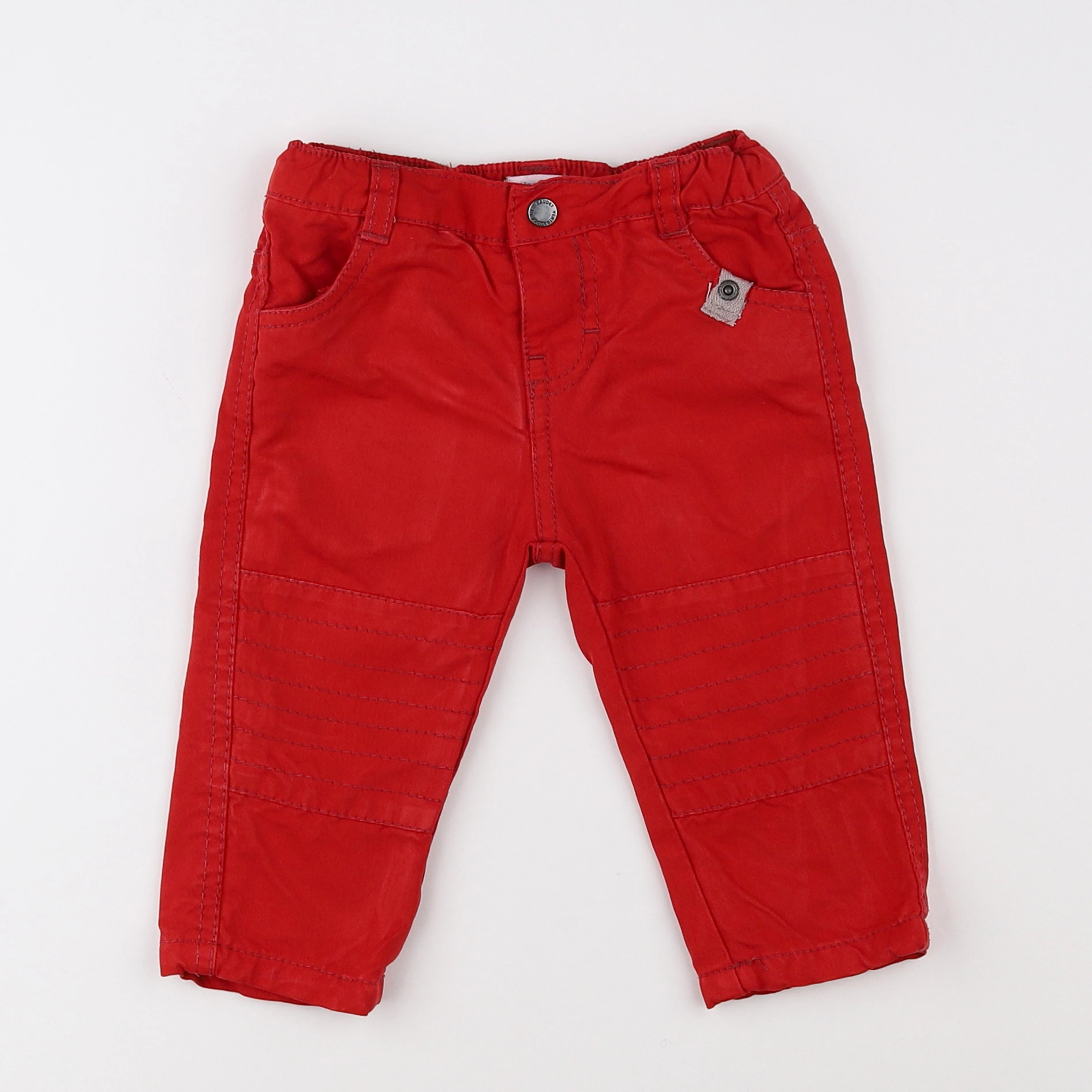 Vertbaudet - pantalon rouge - 9 mois