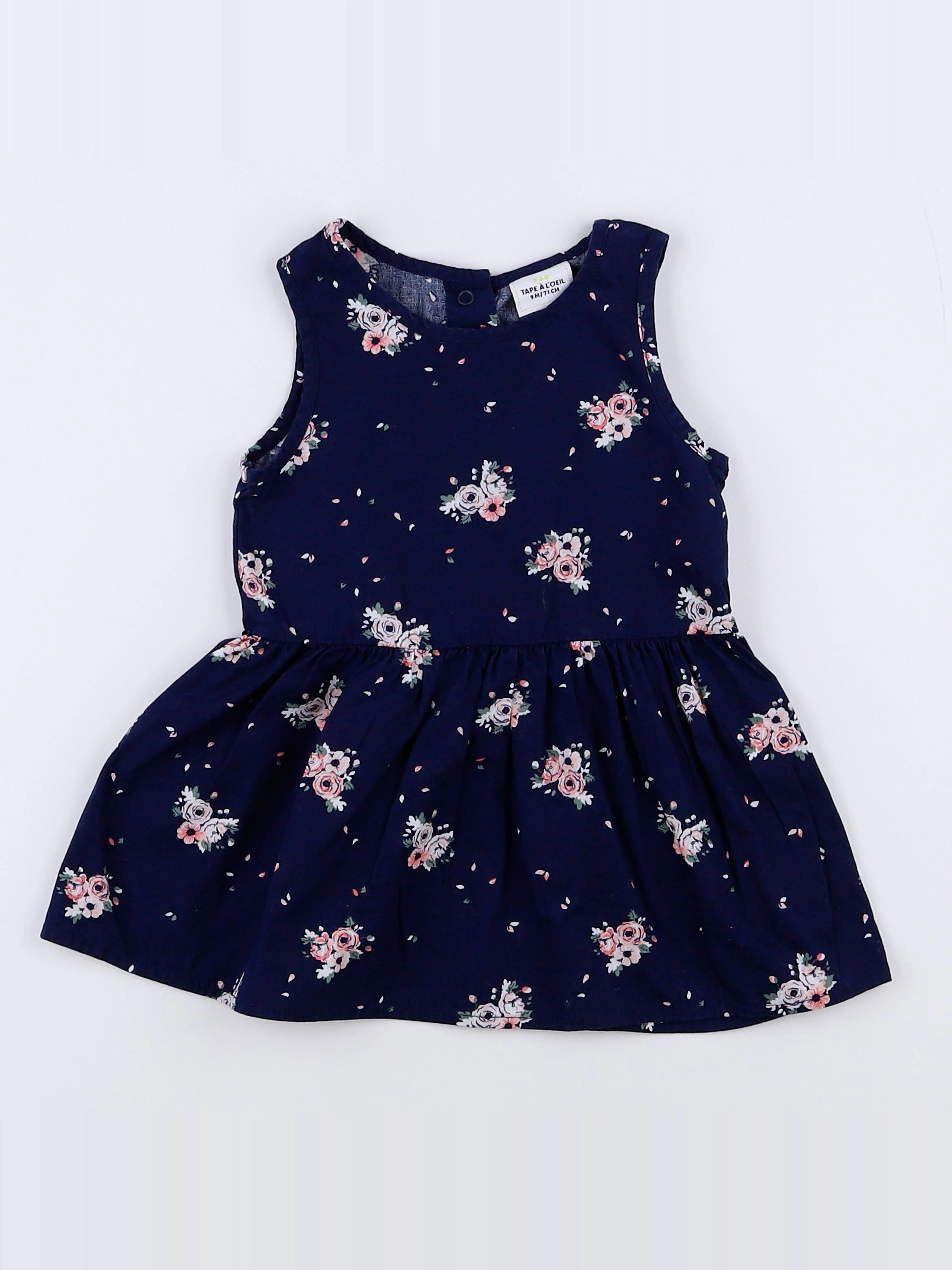 Tape à l'oeil - robe bleu, rose - 9 mois