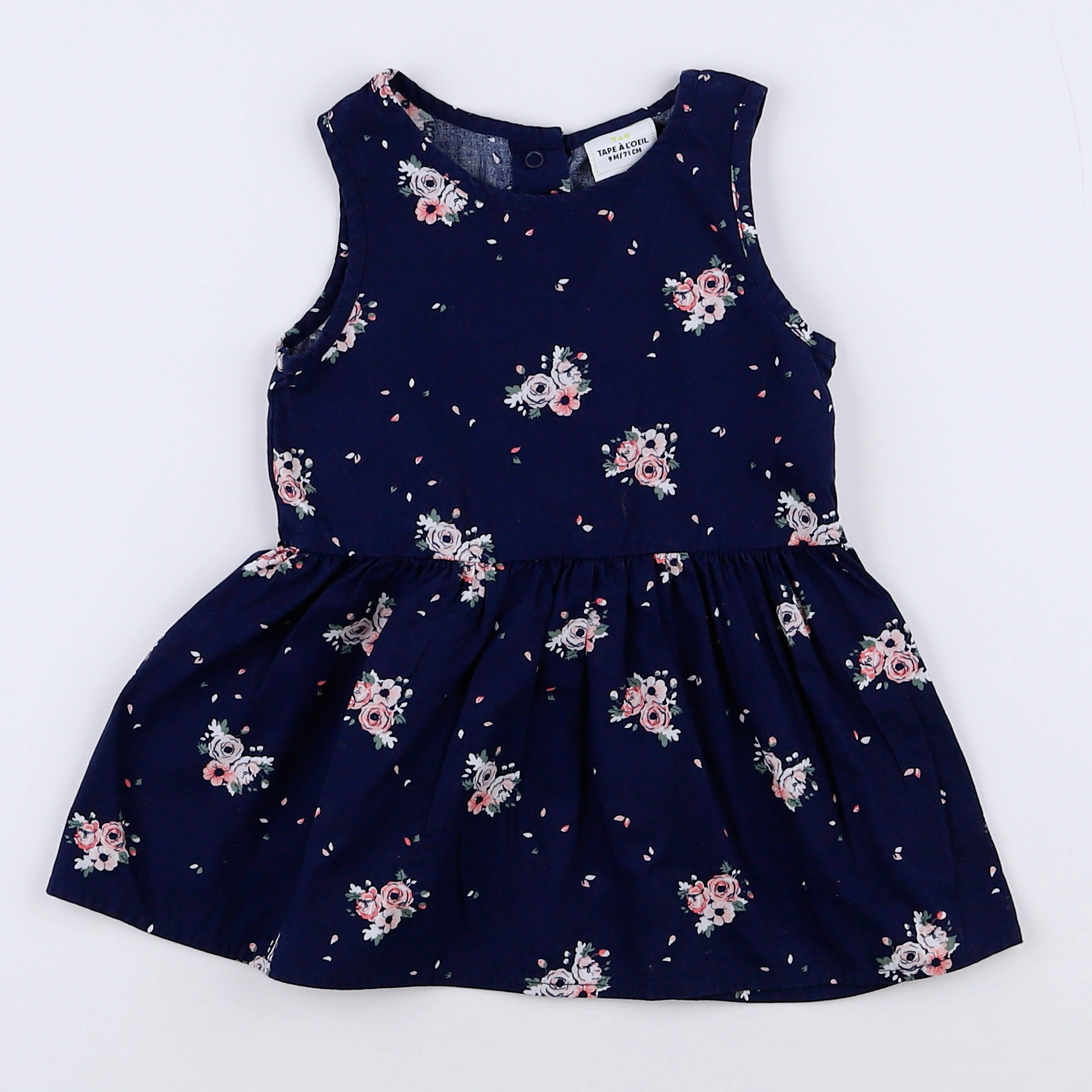 Tape à l'oeil - robe bleu, rose - 9 mois