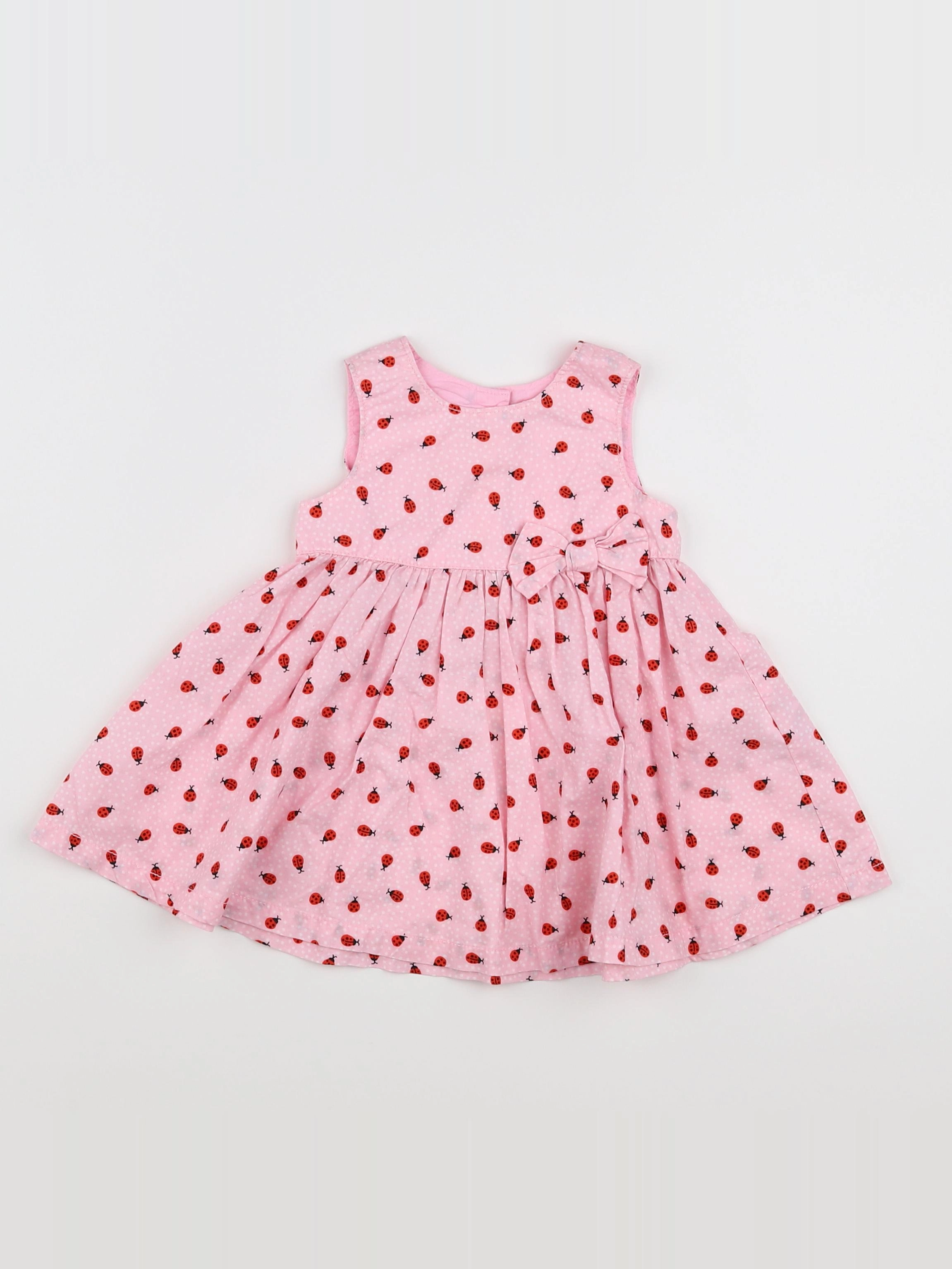 H&M - robe blanc, rose - 1/3 mois