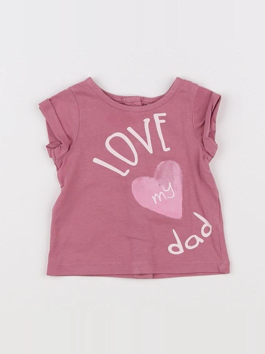 Tape à l'oeil - tee-shirt rose - 1 mois