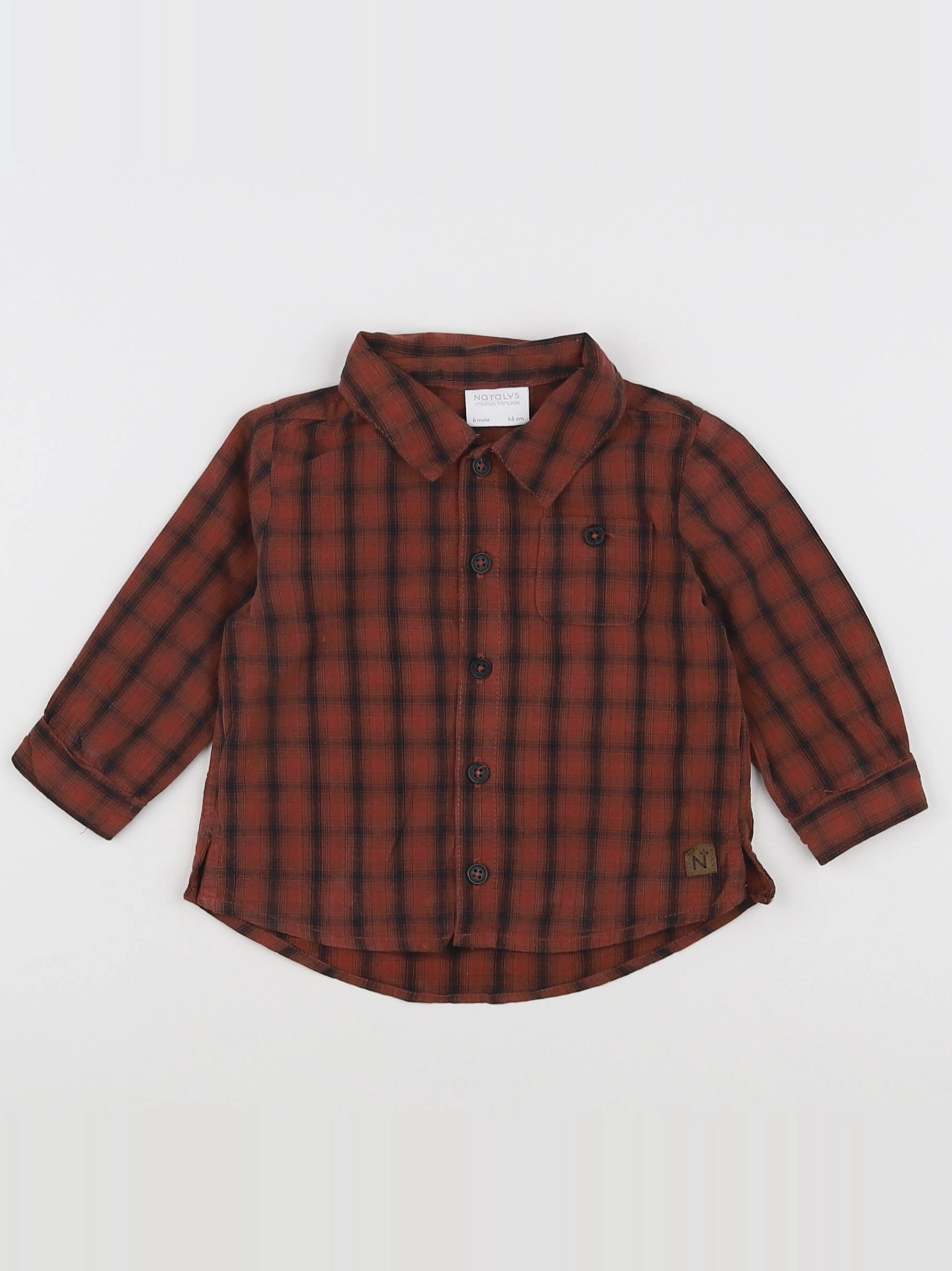Natalys - chemise rouge, noir - 6 mois