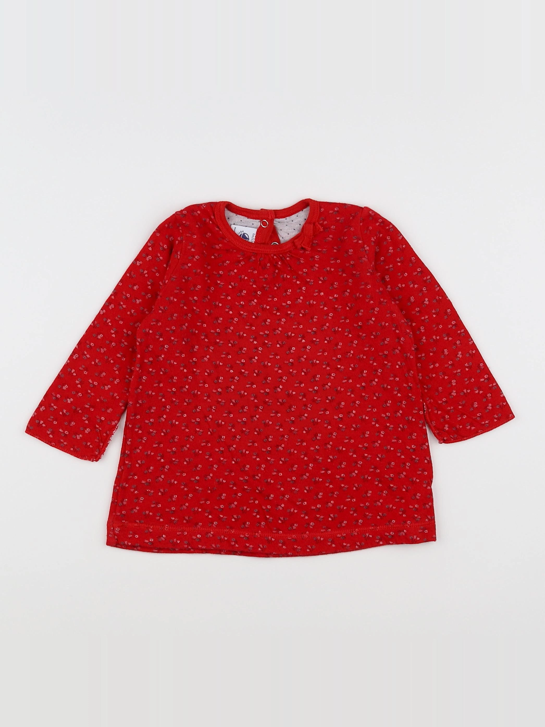 Petit Bateau - tee-shirt rouge - 6 mois