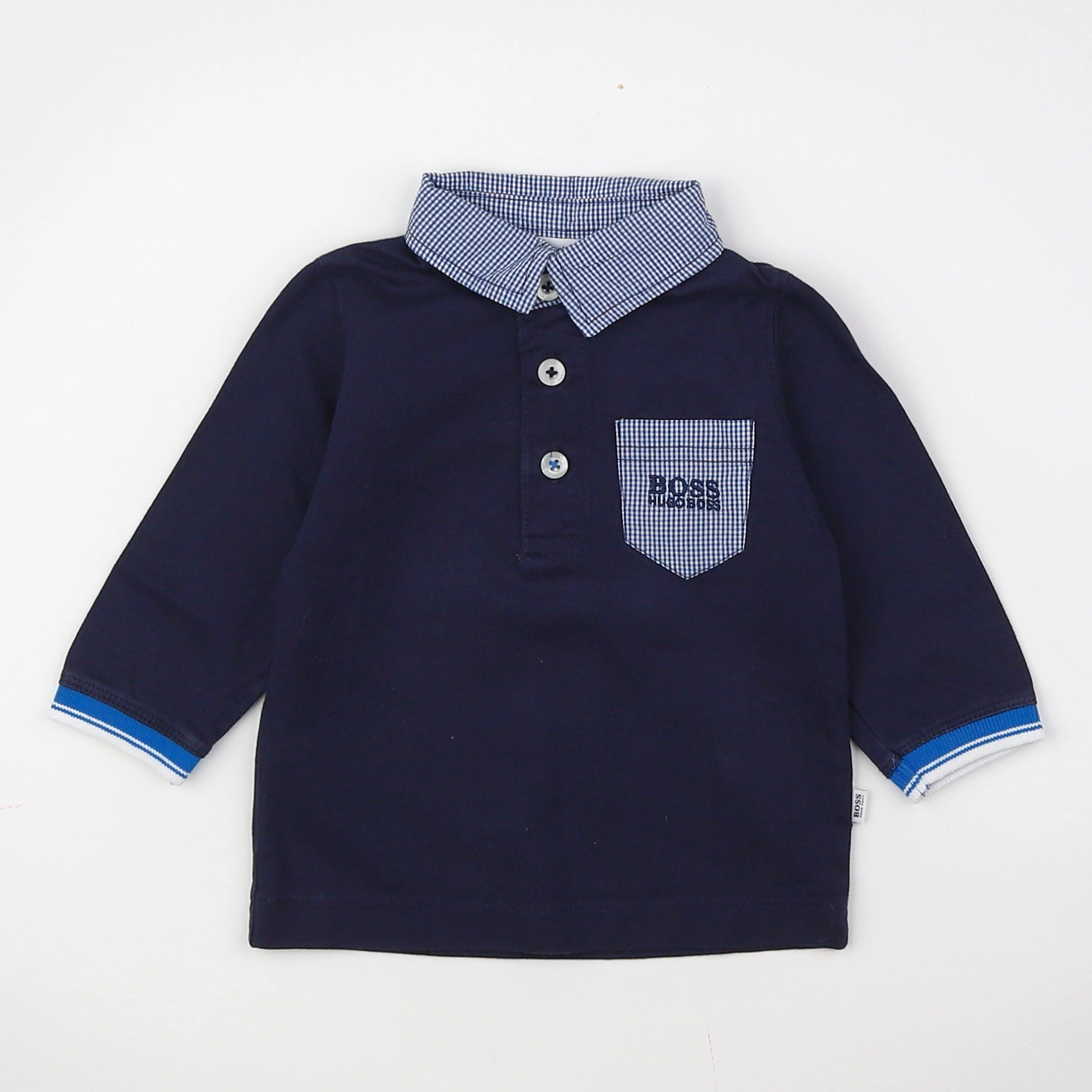 Hugo Boss - polo bleu - 6 mois