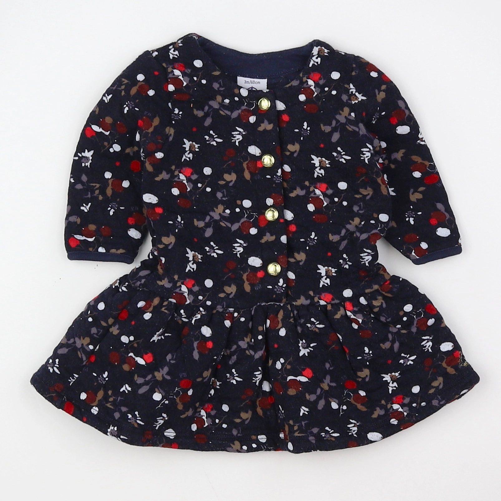 Petit Bateau - robe bleu - 3 mois