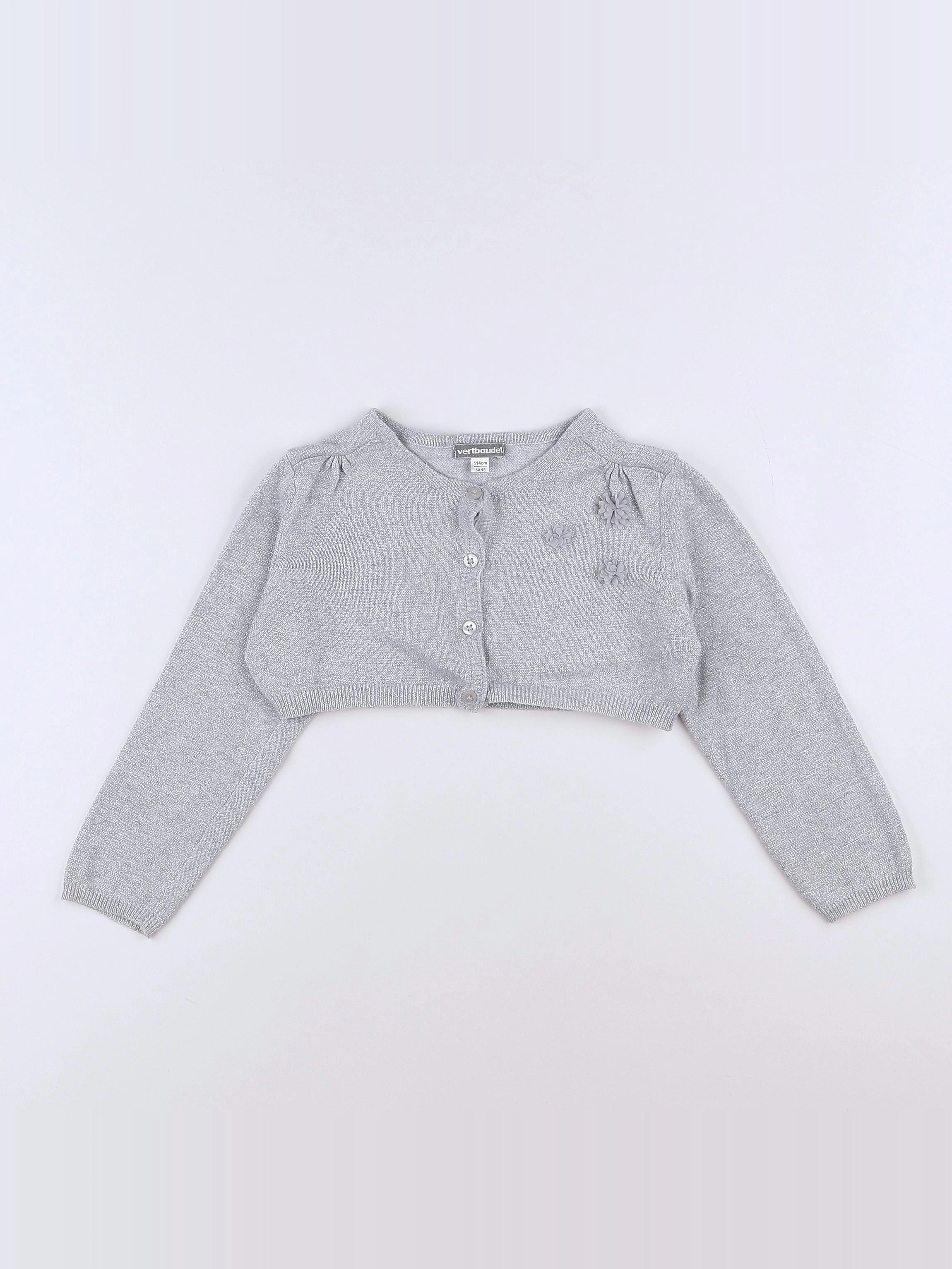 Vertbaudet - gilet argent, gris - 6 ans
