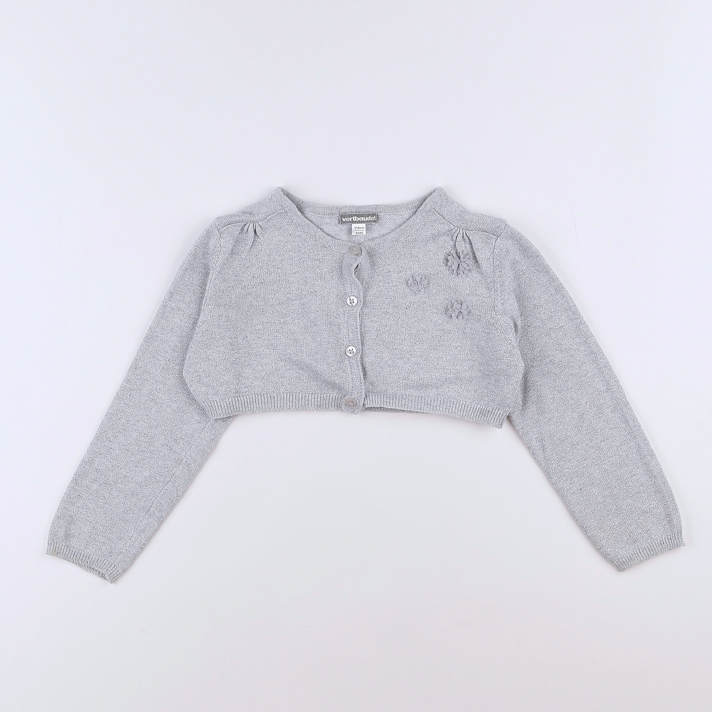 Vertbaudet - gilet argent, gris - 6 ans