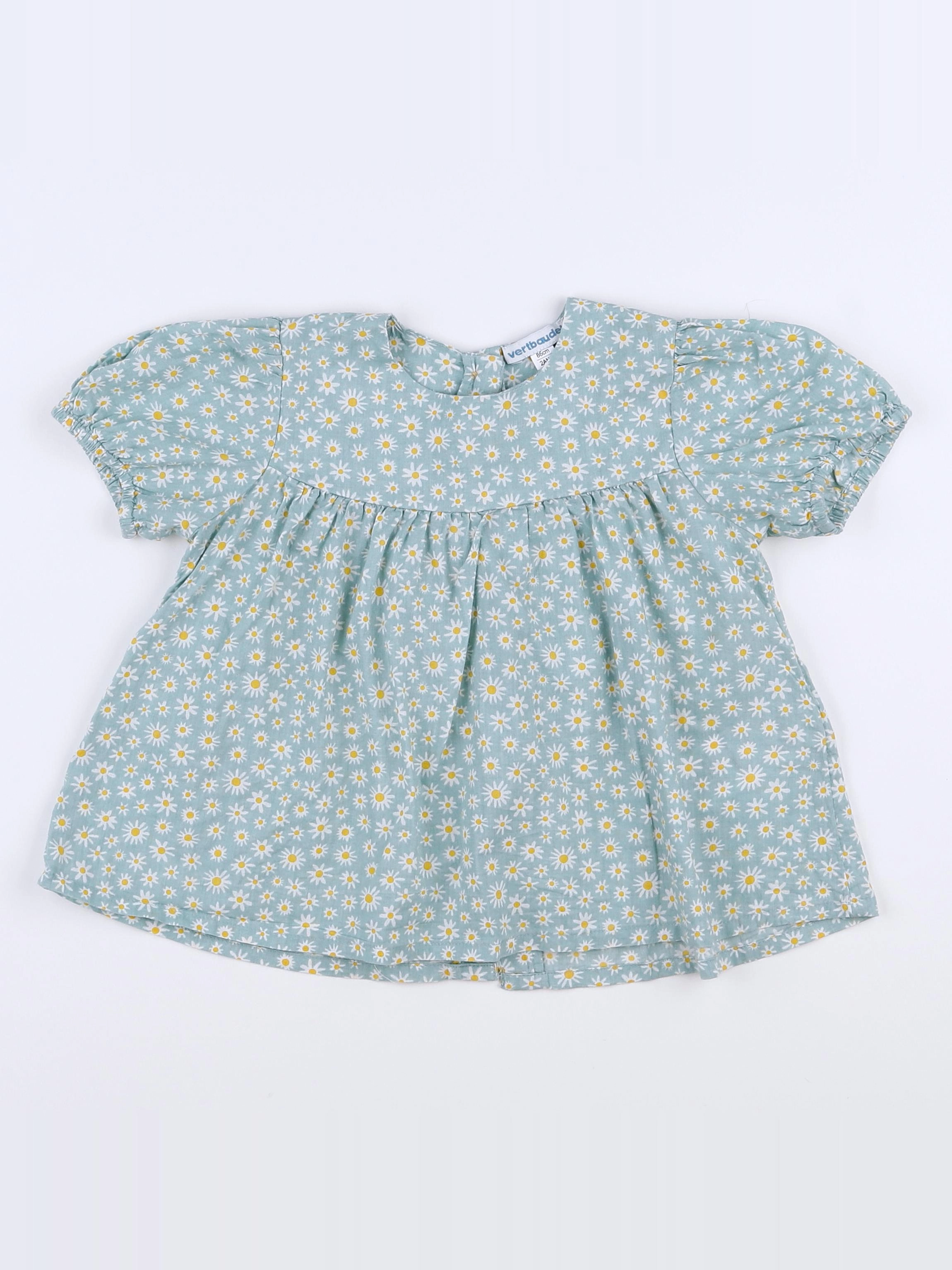 Vertbaudet - blouse vert - 12 mois