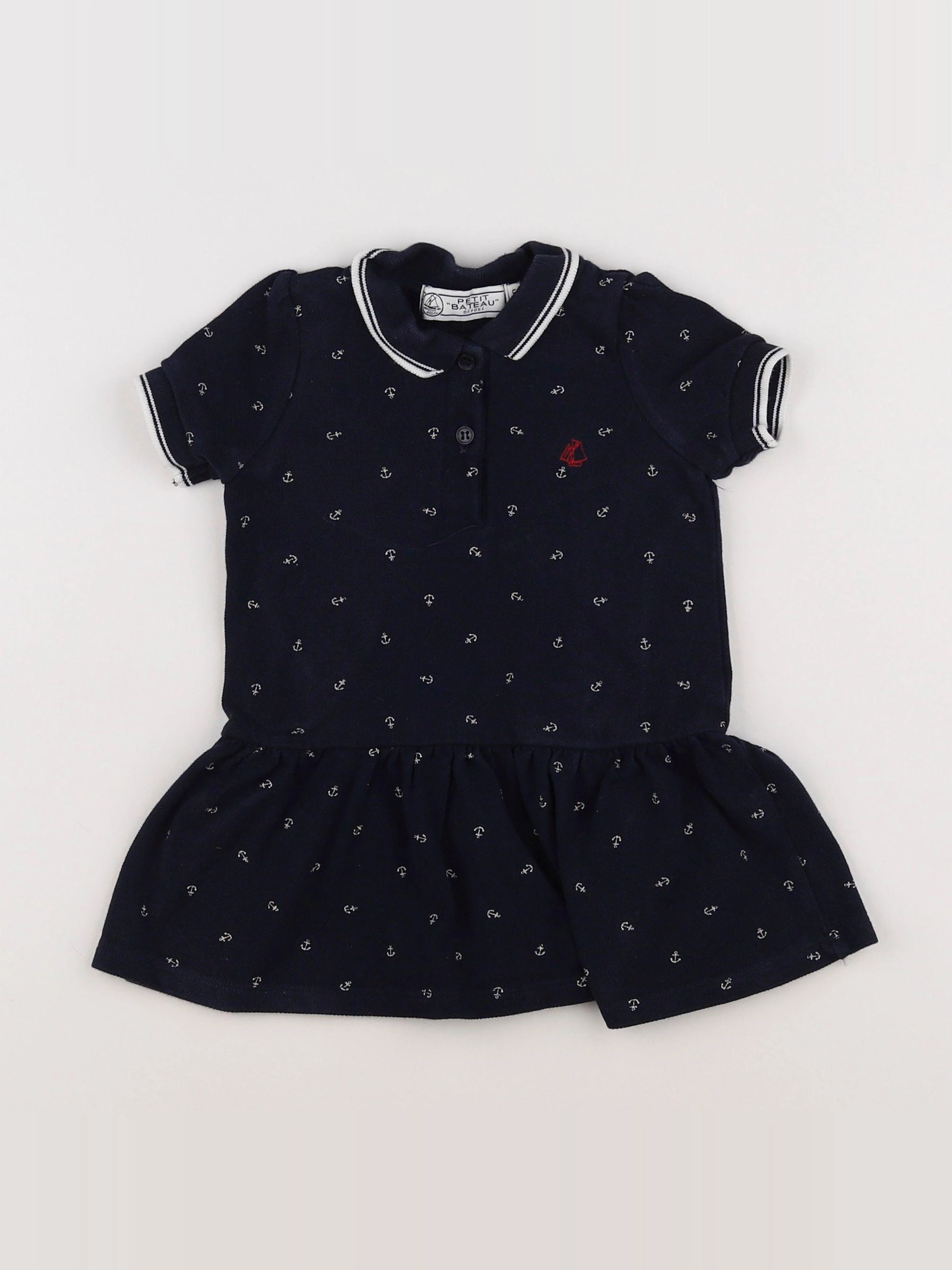 Petit Bateau - robe bleu - 12 mois