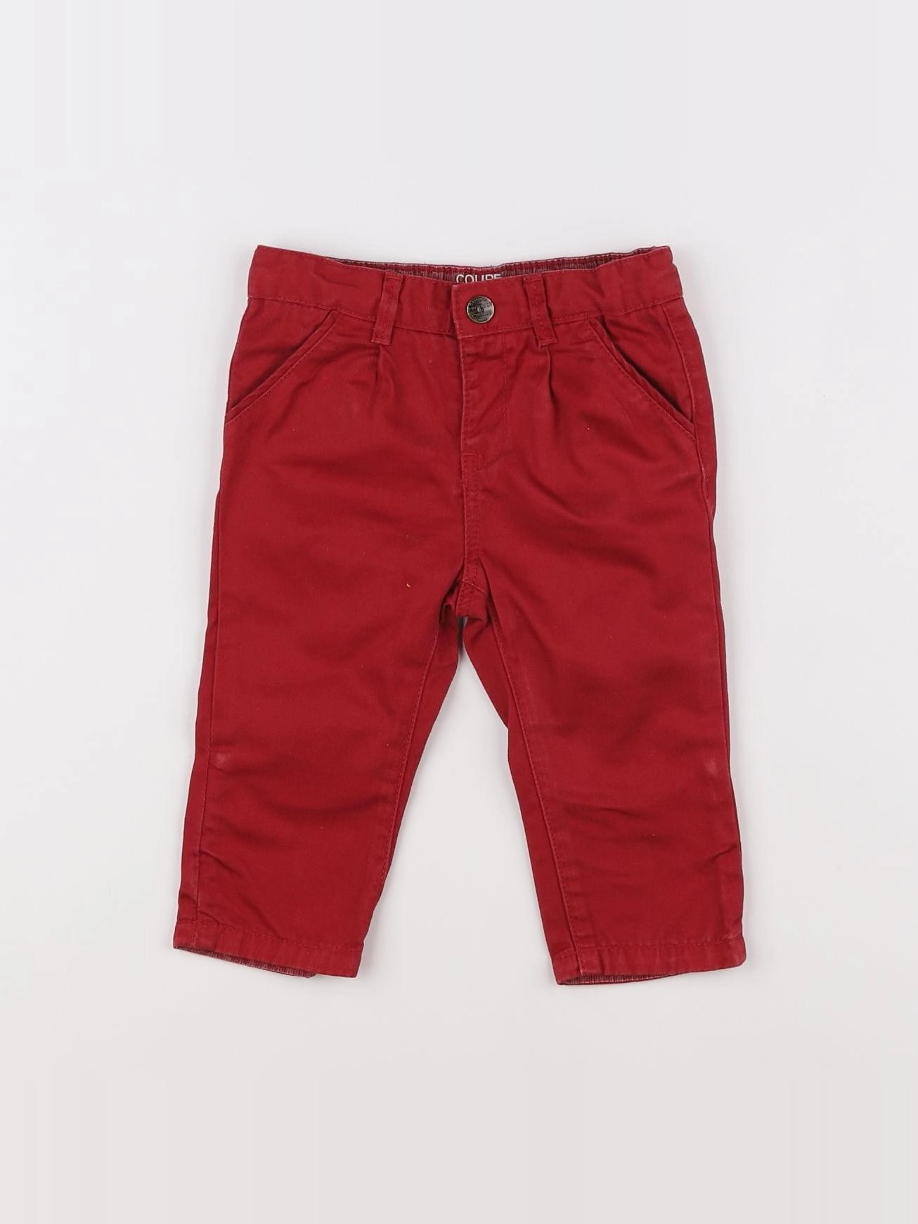 Cyrillus - pantalon rouge - 12 mois