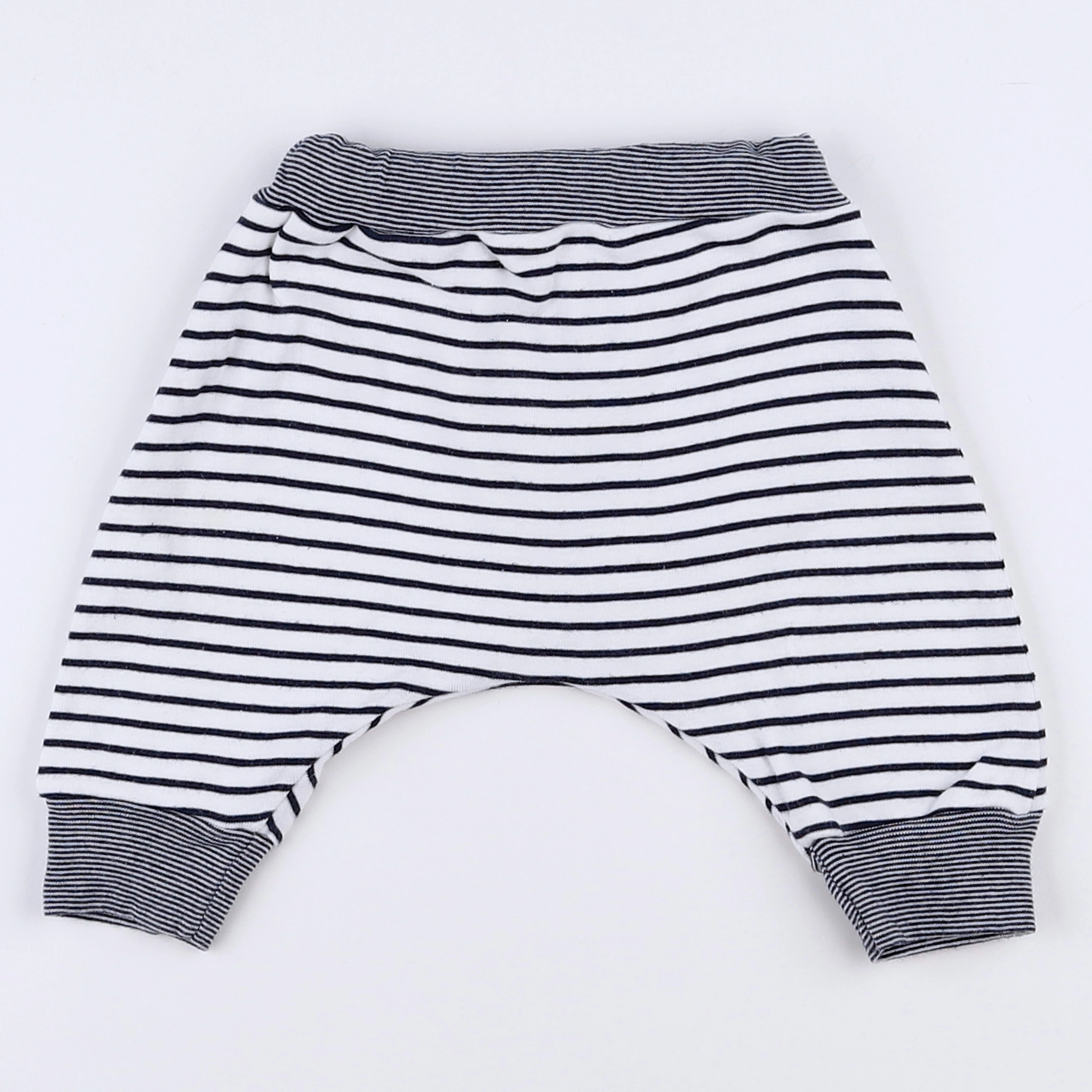 Petit Bateau - sarouel blanc, bleu - 3 mois