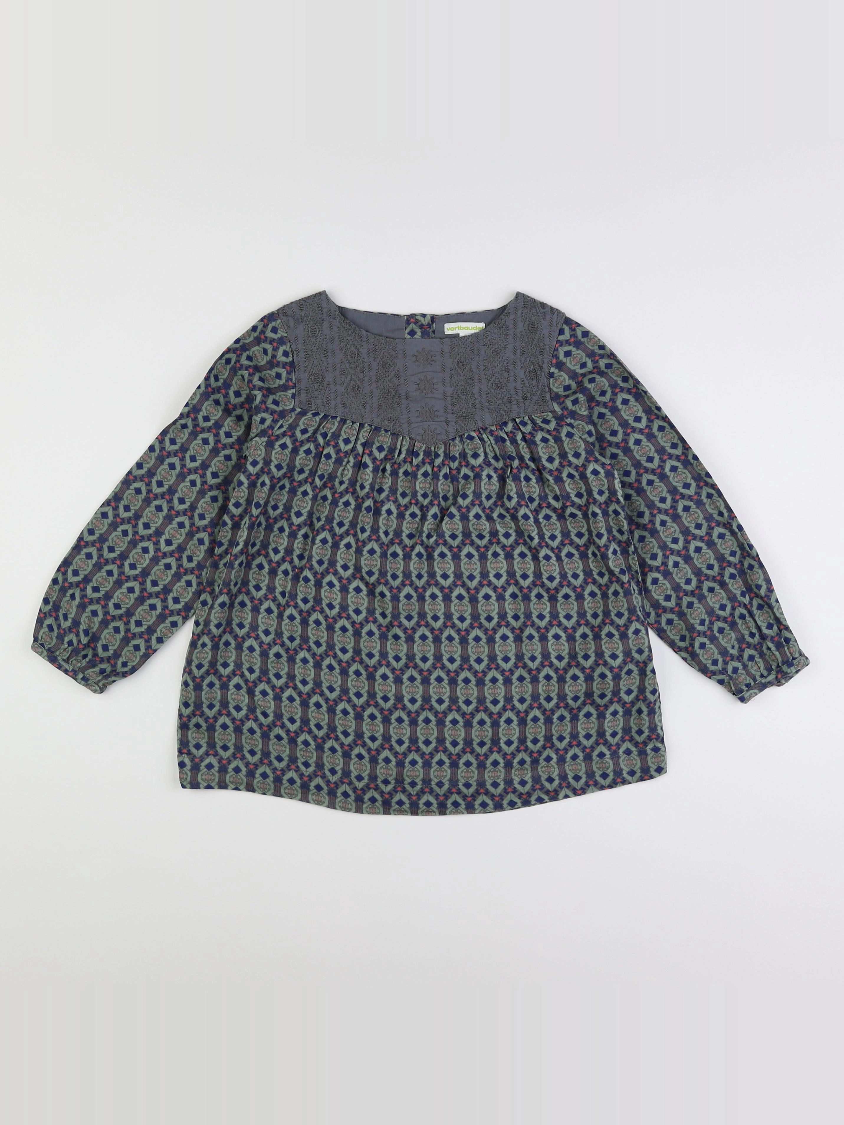 Vertbaudet - blouse vert, bleu - 6 ans