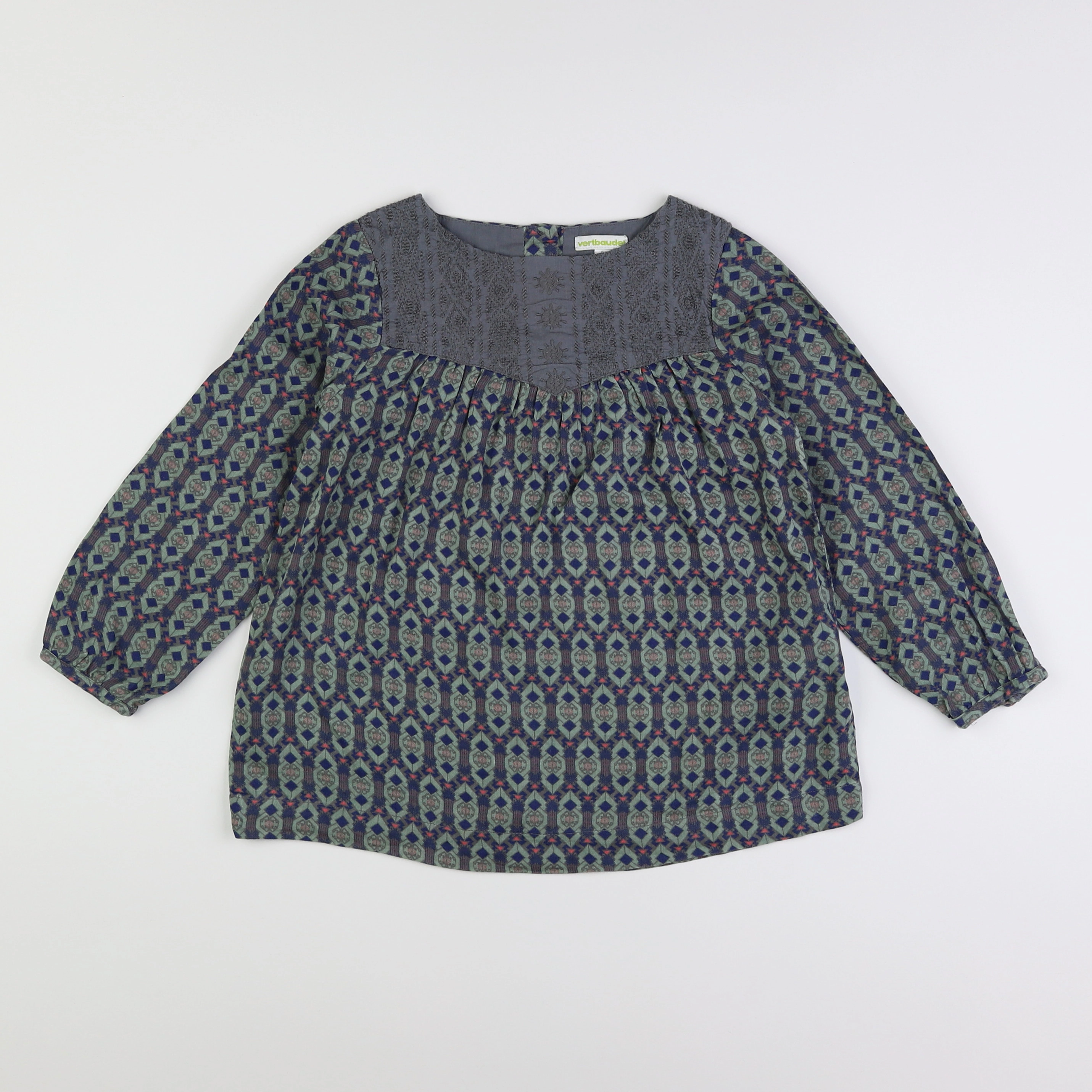 Vertbaudet - blouse vert, bleu - 6 ans