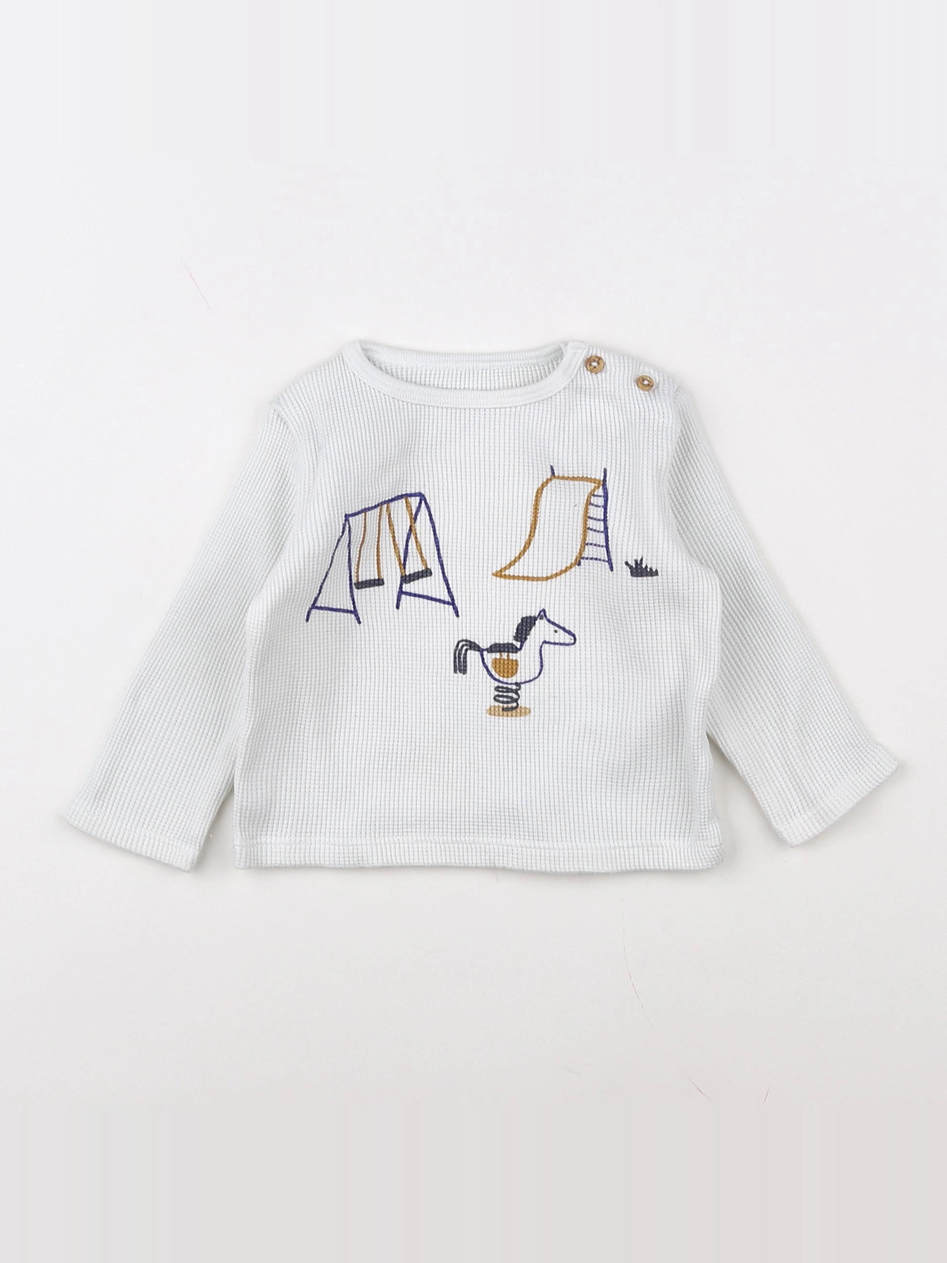 Boutchou - tee-shirt blanc - 12 mois
