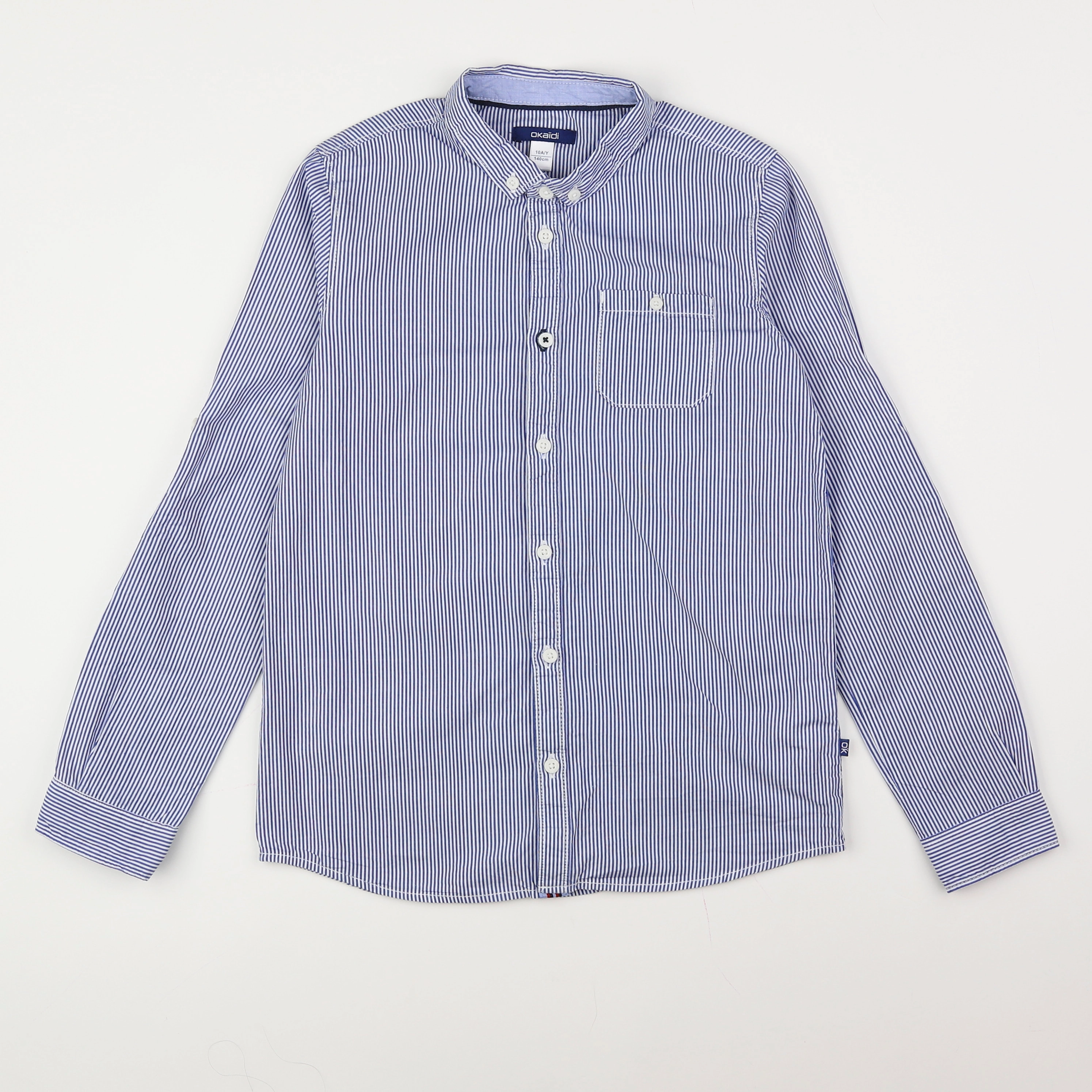 Okaidi - chemise blanc, bleu - 10 ans