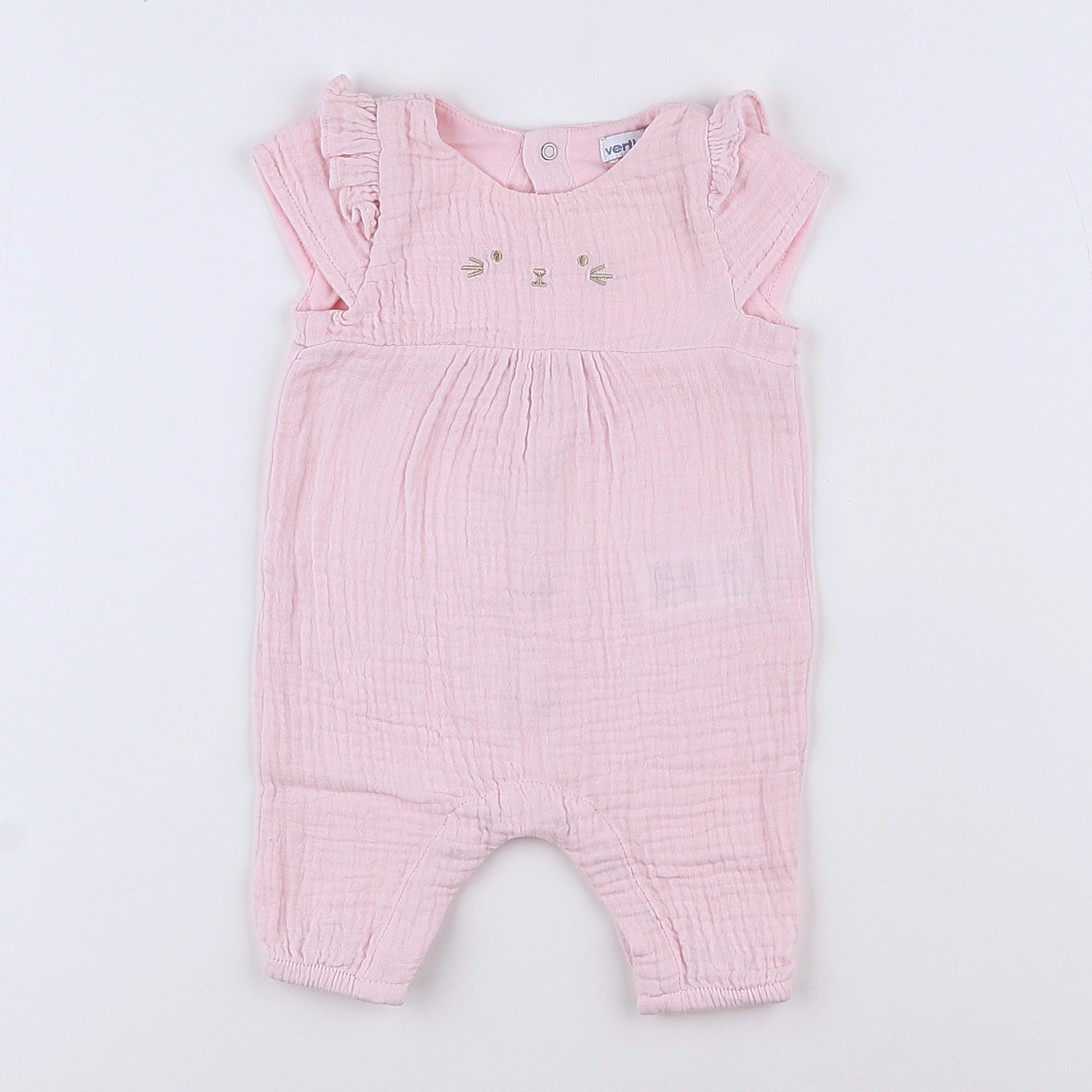Vertbaudet - combinaison rose - 1 mois