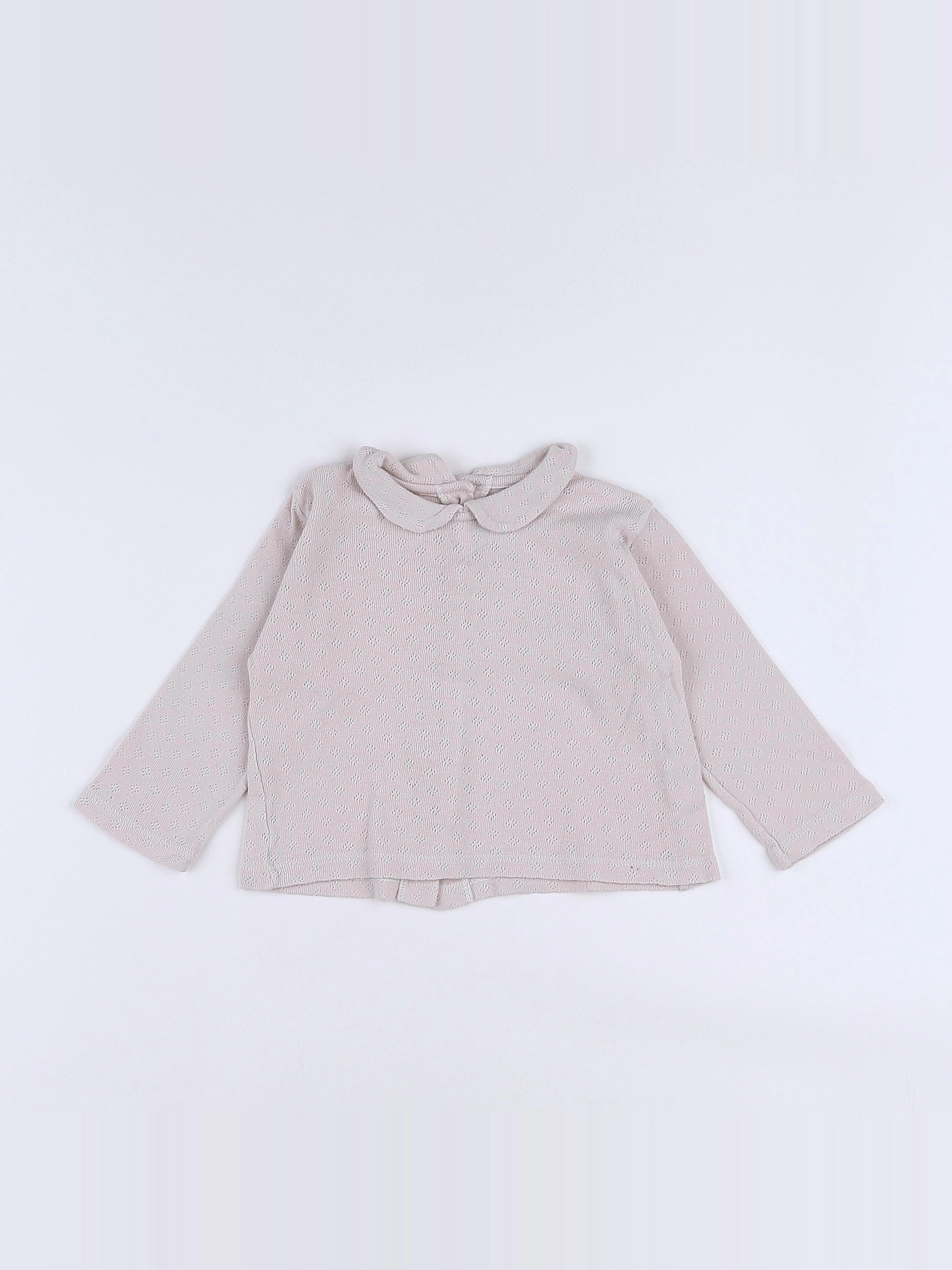 Petit Bateau - tee-shirt beige - 12 mois