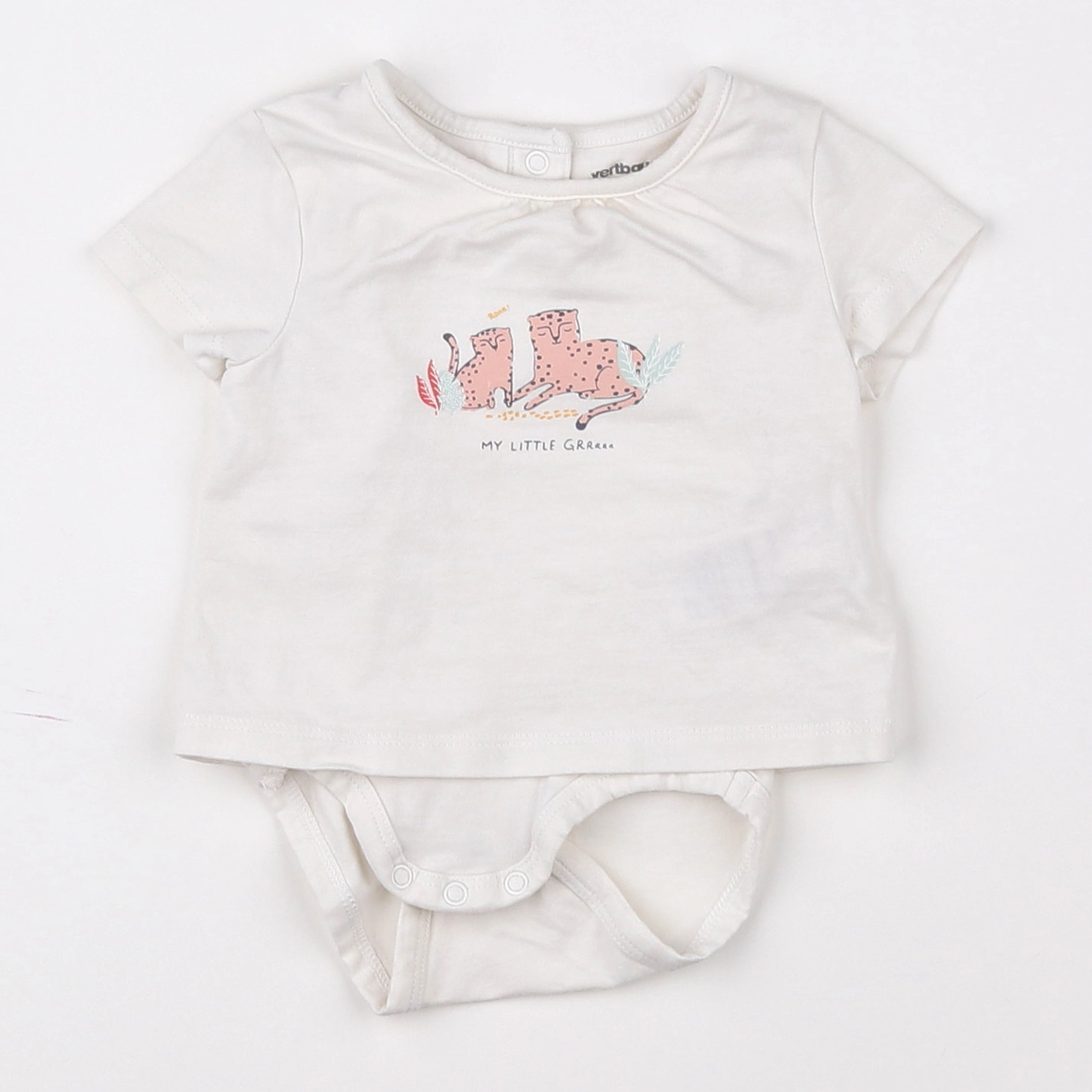 Vertbaudet - body vetement blanc - 1 mois