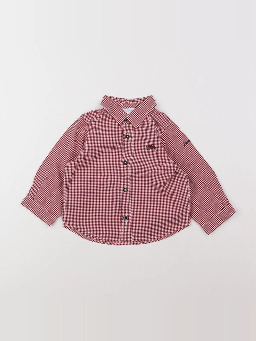 Jacadi - chemise blanc, rouge - 12 mois