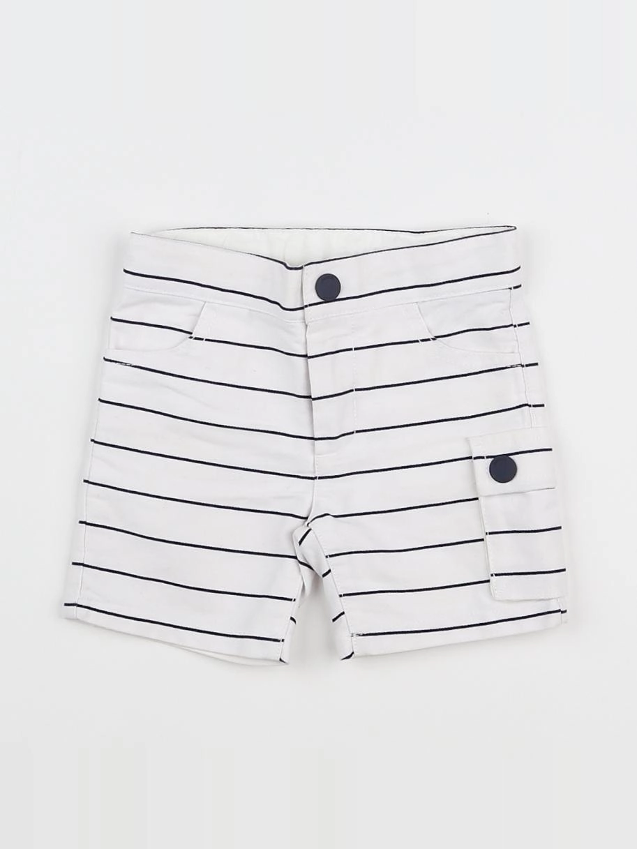 Jacadi - short blanc, bleu - 6 mois