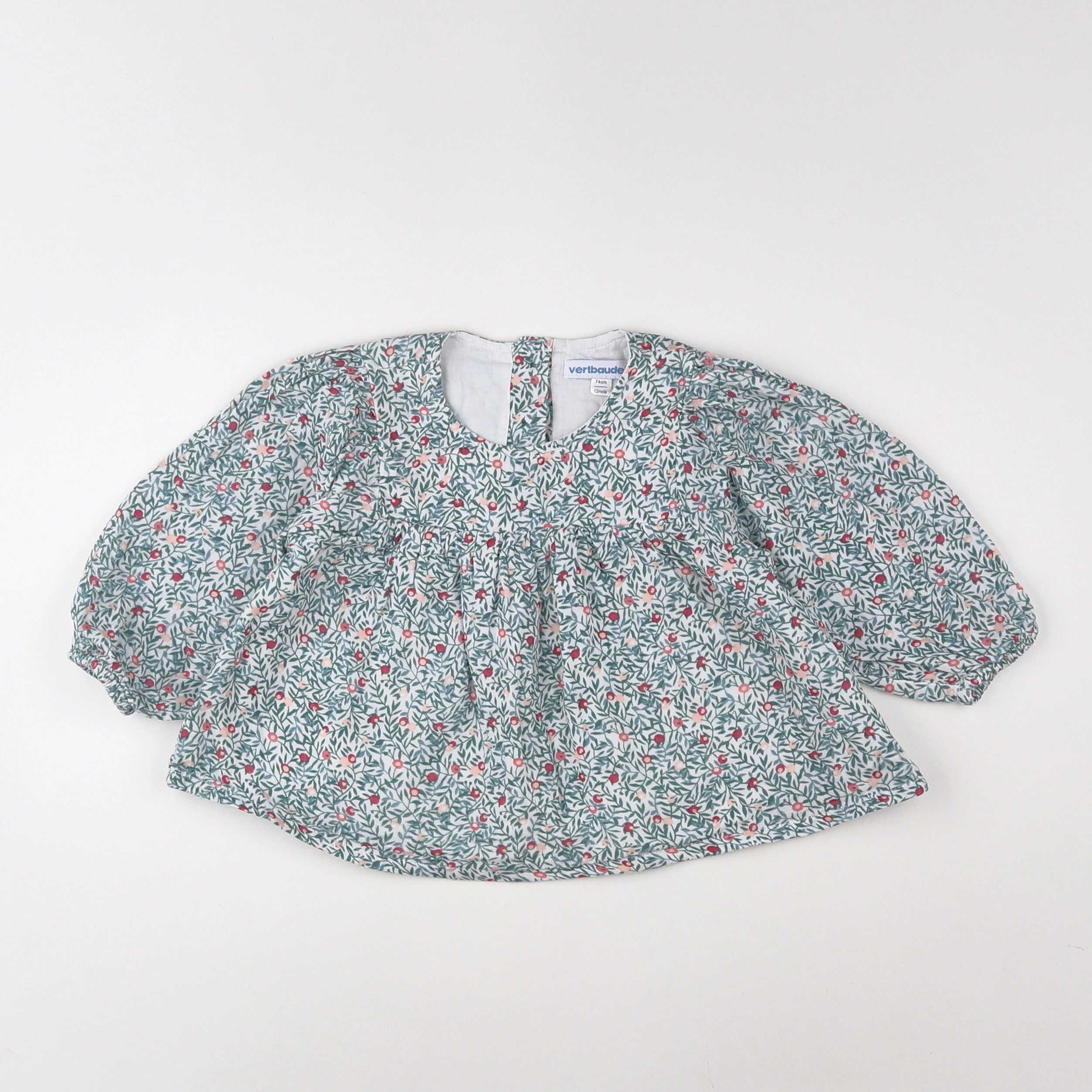 Vertbaudet - blouse vert - 12 mois